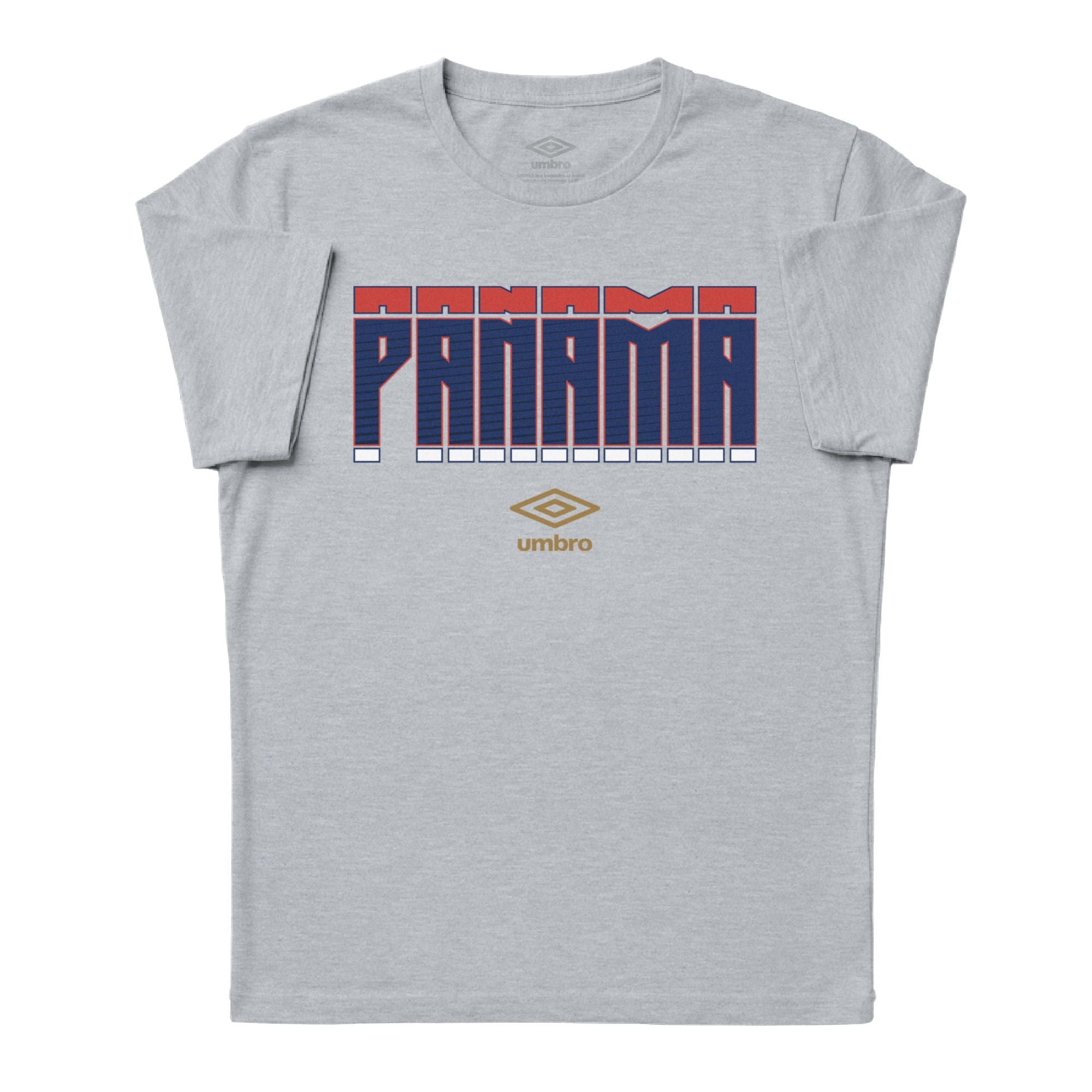 Panama Stacked grey soccer tee in 100% cotton with short sleeves and round neck - Shop men's workout tees by Umbro
