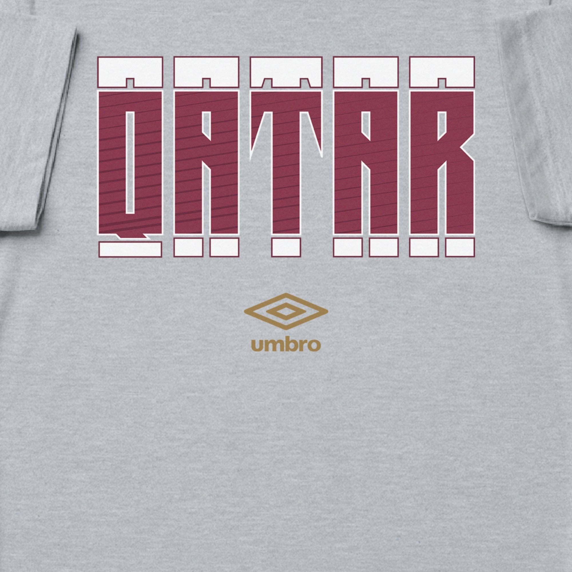 Qatar Stacked grey soccer t shirt in 100% cotton with short sleeves - Shop men's workout tees by Umbro.