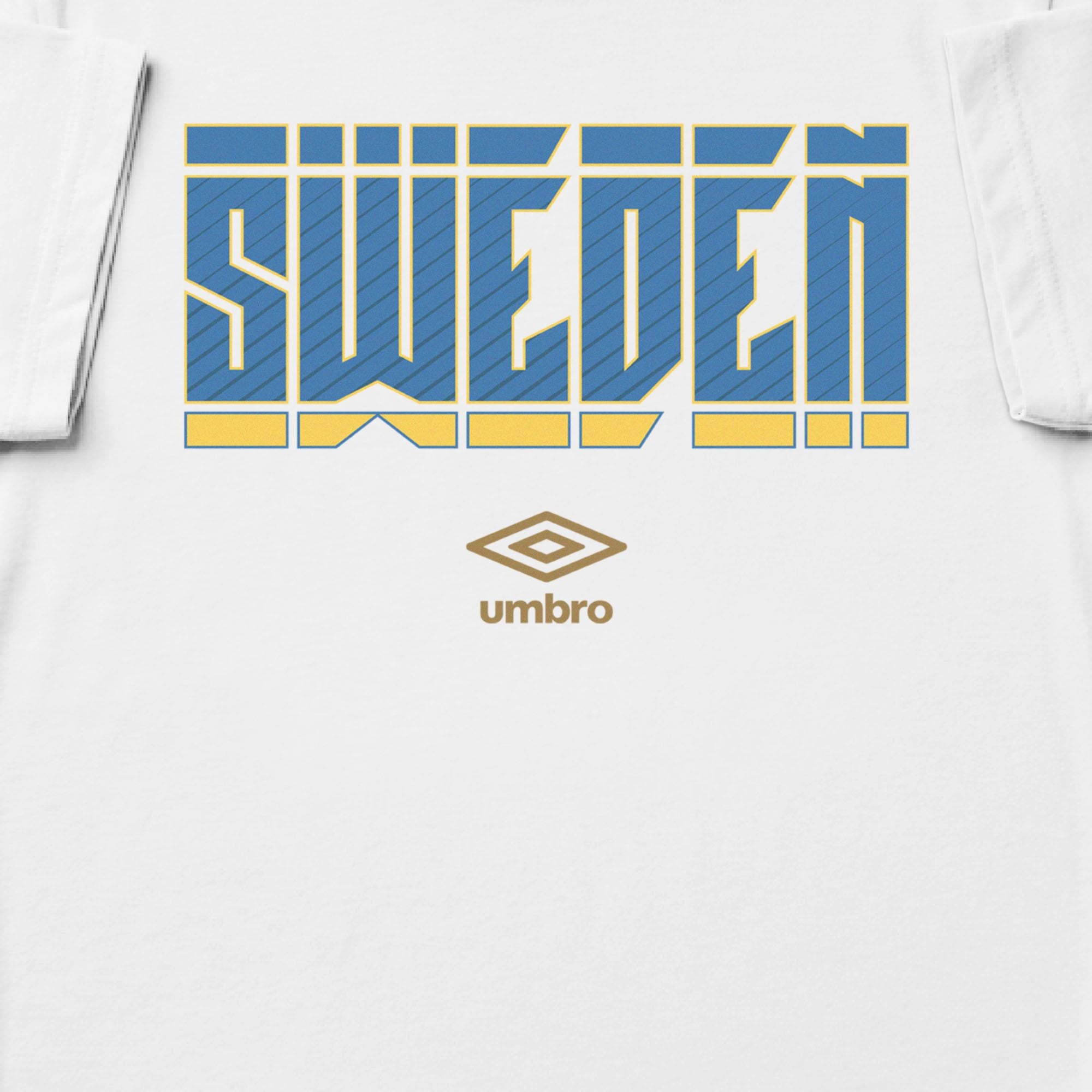Sweden Stacked white soccer t shirt in 100% cotton with short sleeves - Shop men's workout tees by Umbro