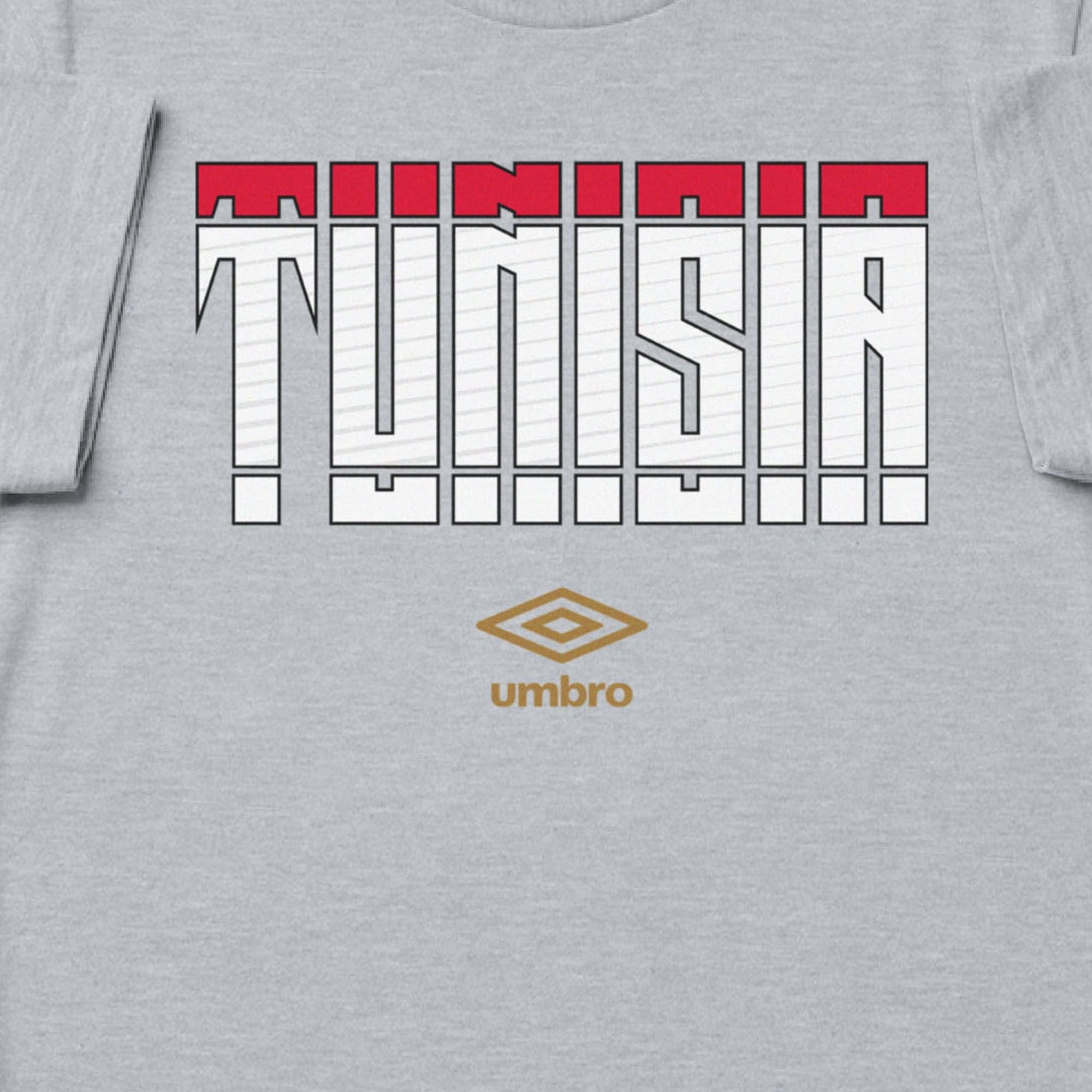 Tunisia Stacked grey soccer t shirt in 100% cotton - Shop men's workout tee shirts by Umbro.