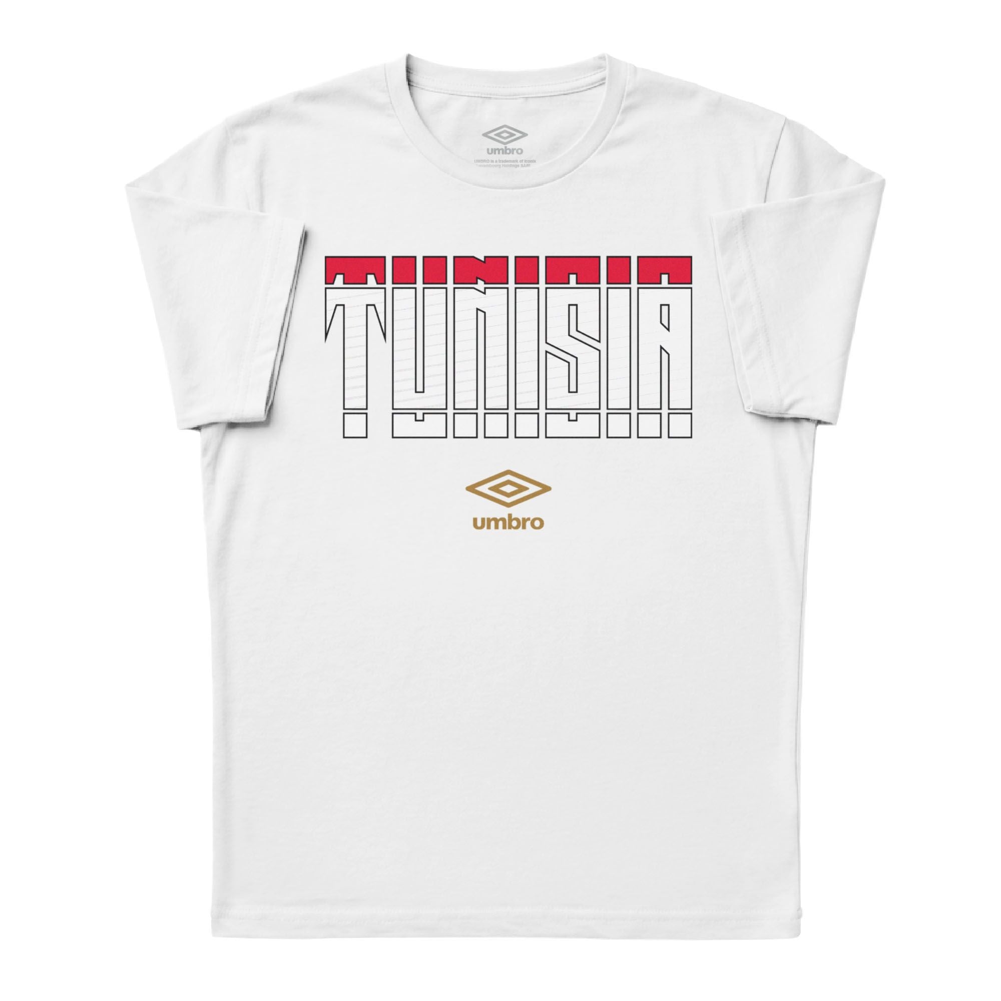 Tunisia Stacked White Soccer T-Shirt