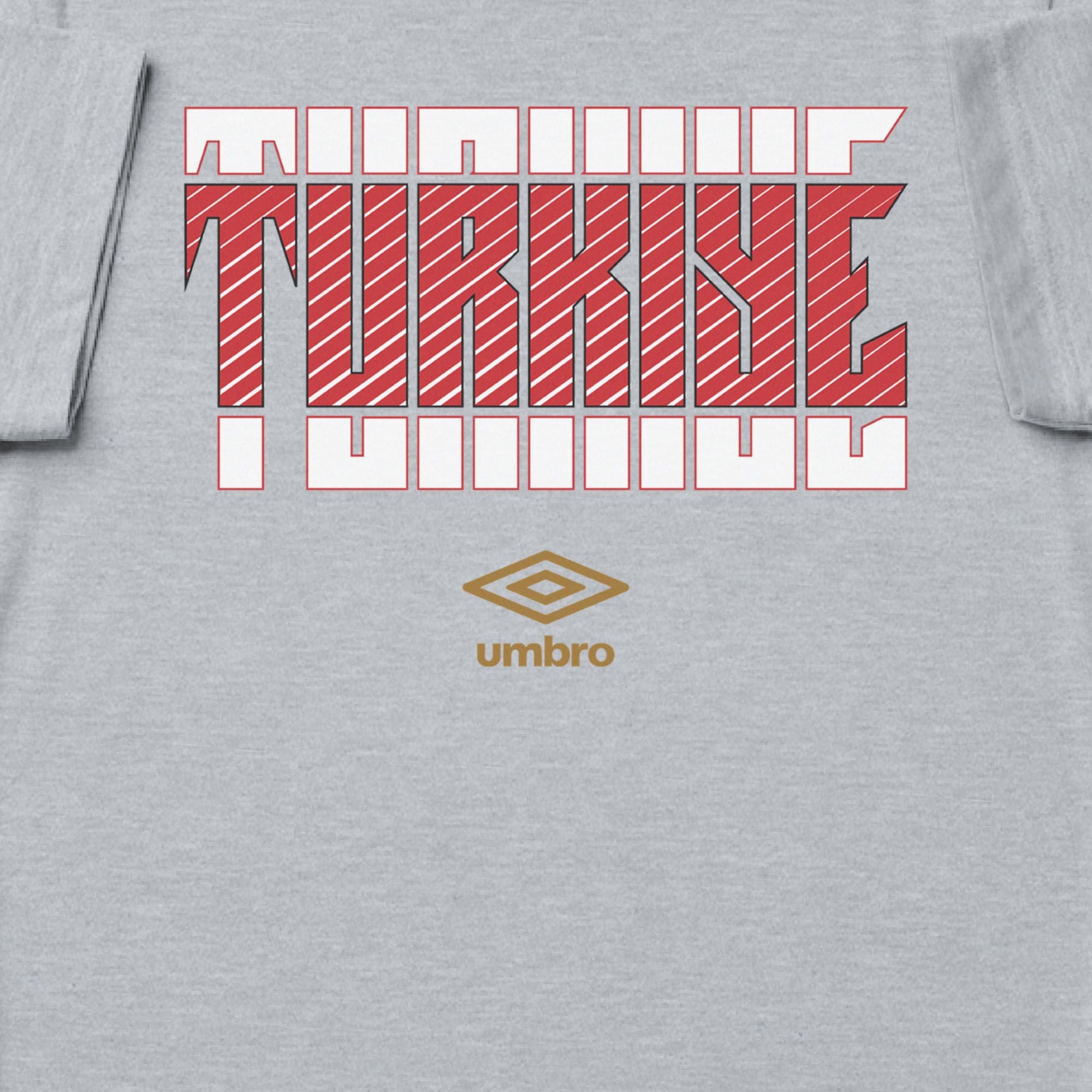 Turkiye Stacked grey soccer t shirt in 100% cotton with short sleeves - Shop men's workout tees by Umbro.