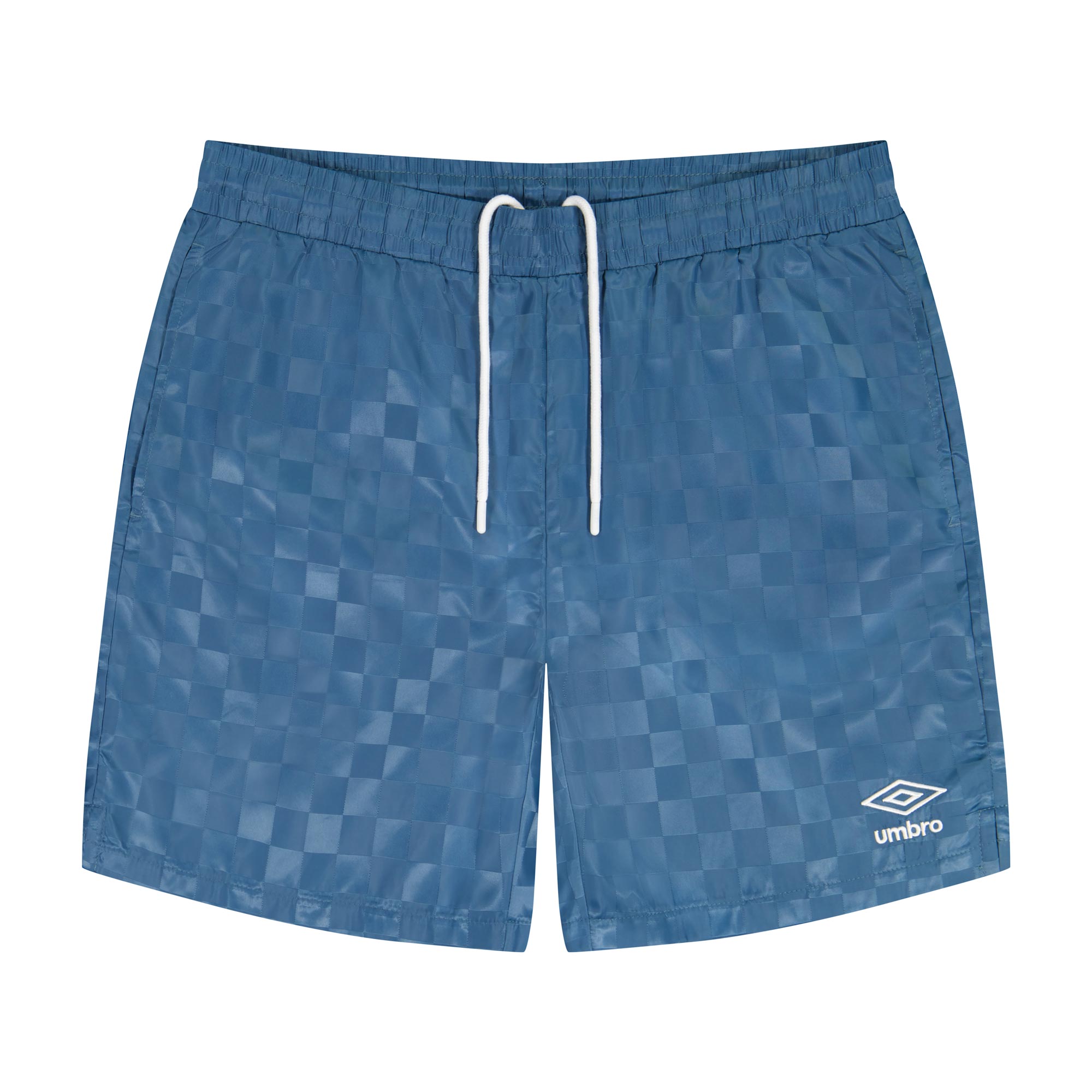 Men's checkered jacquard slate blue soccer short - Shop men's workout shorts with pockets by Umbro