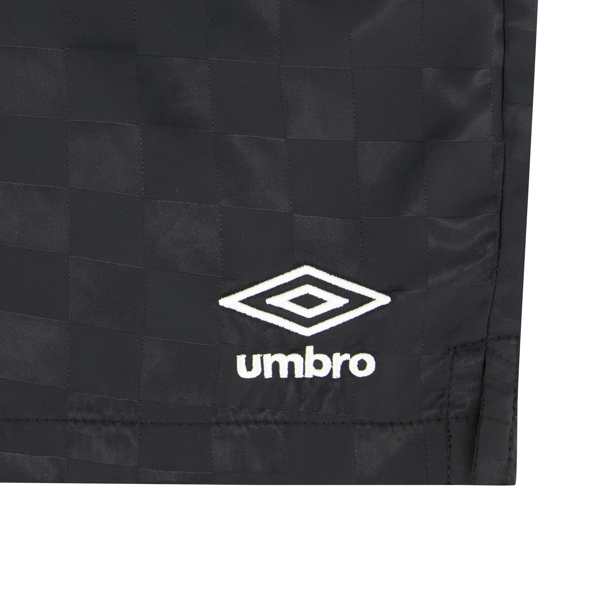 Men's checkered jacquard jet black workout short - Shop men's soccer shorts with pockets by Umbro