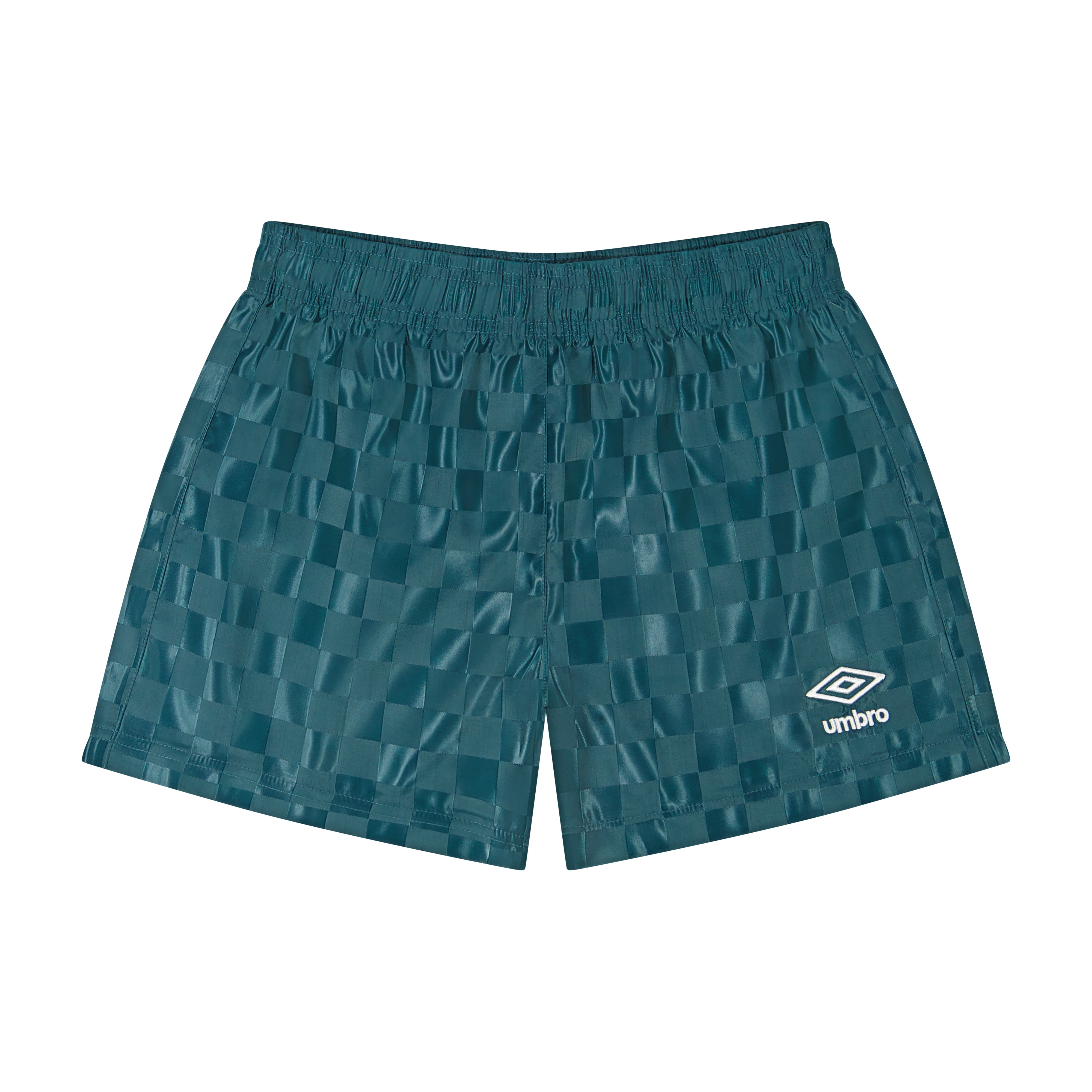 Girl's teal checkered soccer shorts offer a comfortable, relaxed fit. Shop womens soccer shorts by Umbro.