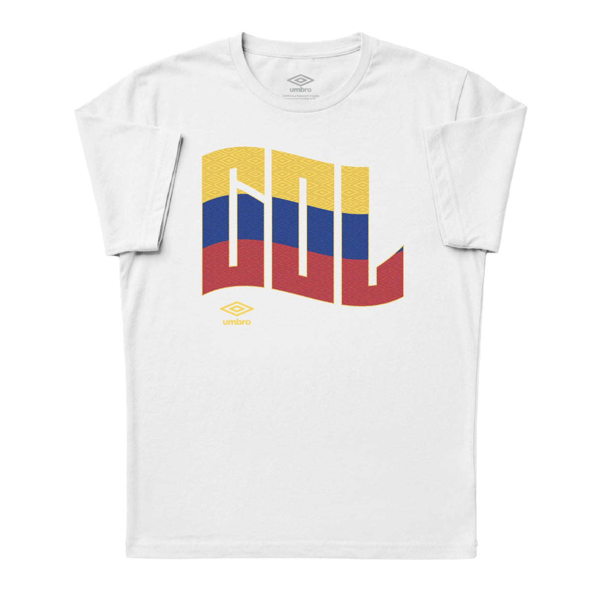 Colombia wavy graphic white soccer Tees / Shop football team t-shirts in soft cotton by Umbro.