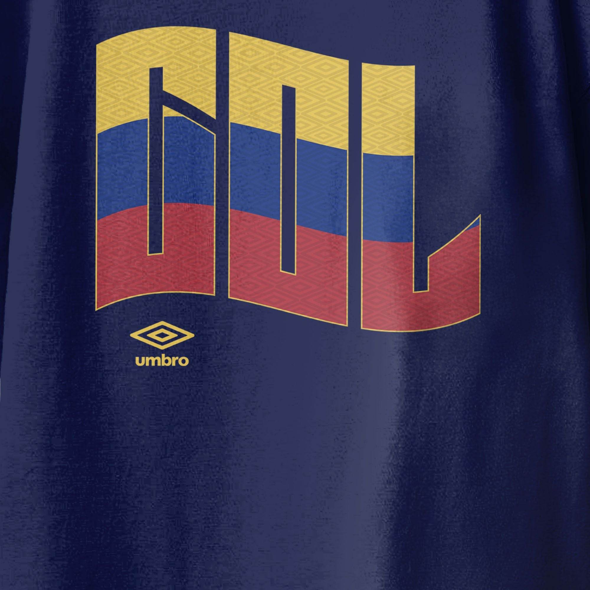 Colombia wavy graphic navy soccer Tshirt / Shop football team tees in soft cotton by Umbro.