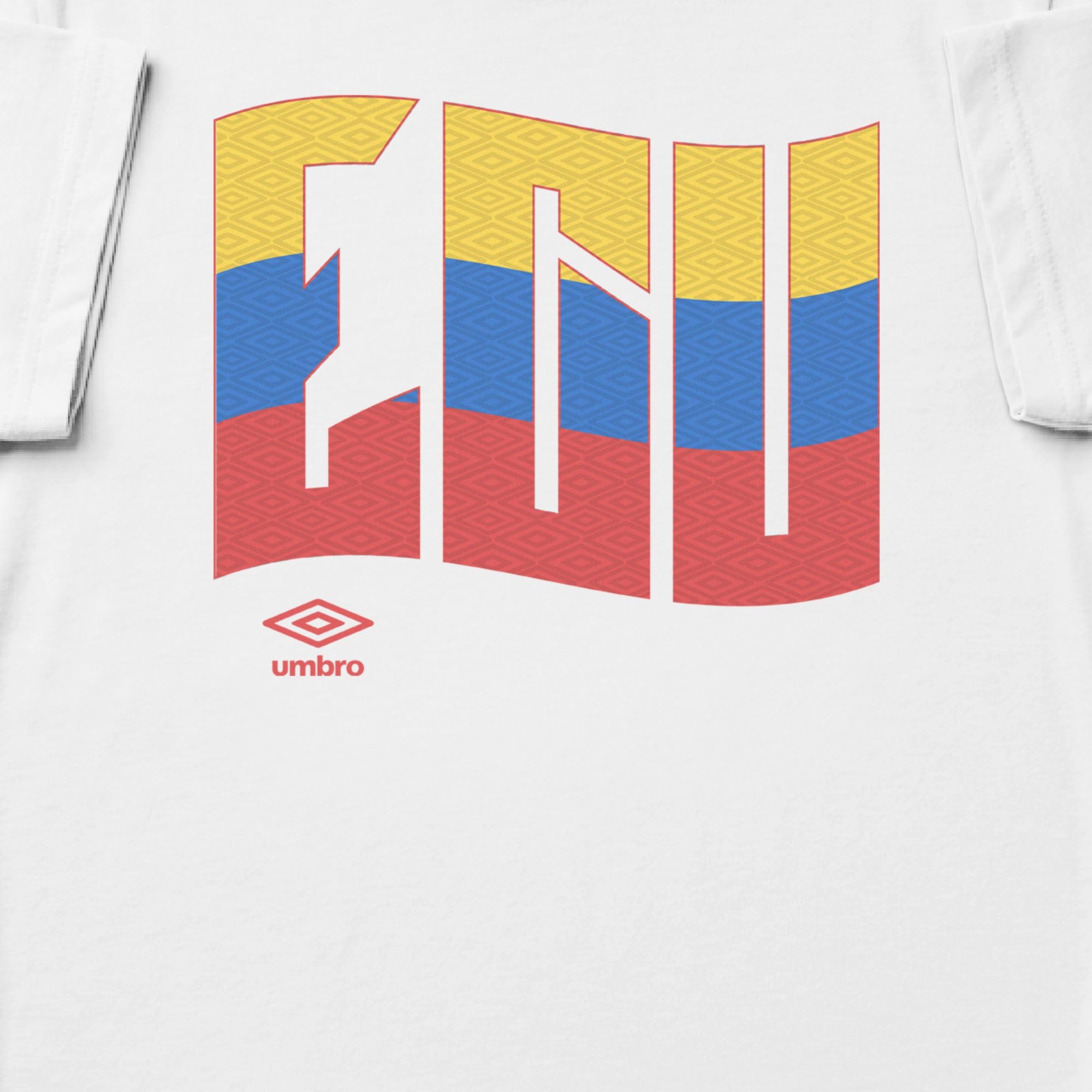 Ecuador wavy graphic white soccer T-shirts. Shop football team tees in soft cotton by Umbro.