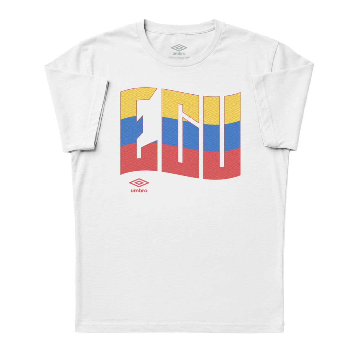 Ecuador wavy graphic white soccer tees. Shop football team tees in soft cotton by Umbro.