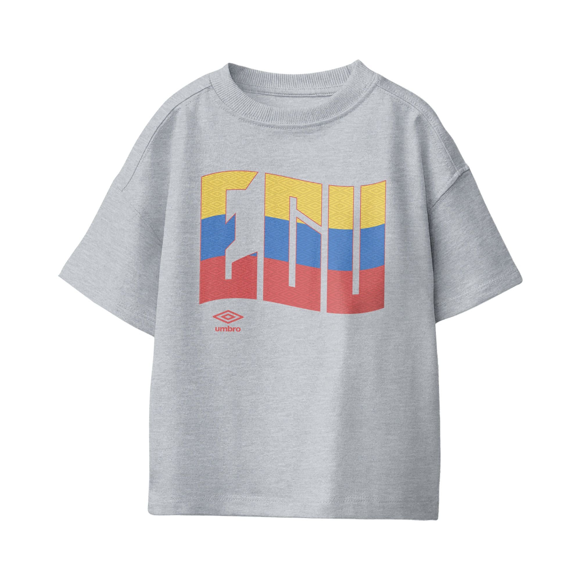 Kids’ Ecuador wavy graphic sport grey soccer tees. Shop football team t-shirts in soft cotton by Umbro.