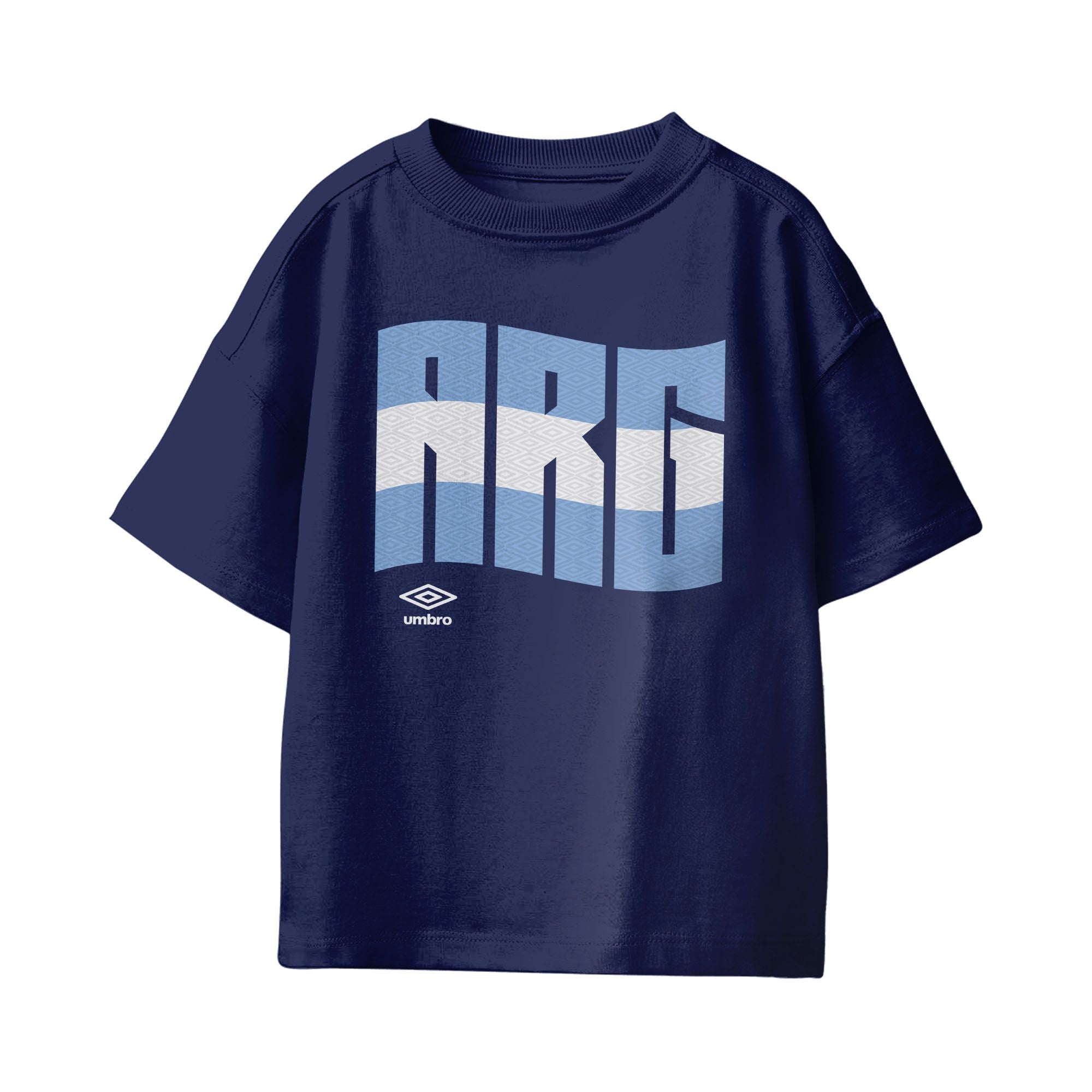 Kids’ Argentina wavy graphic navy blue soccer Tees / Shop football team t-shirts in soft cotton by Umbro.