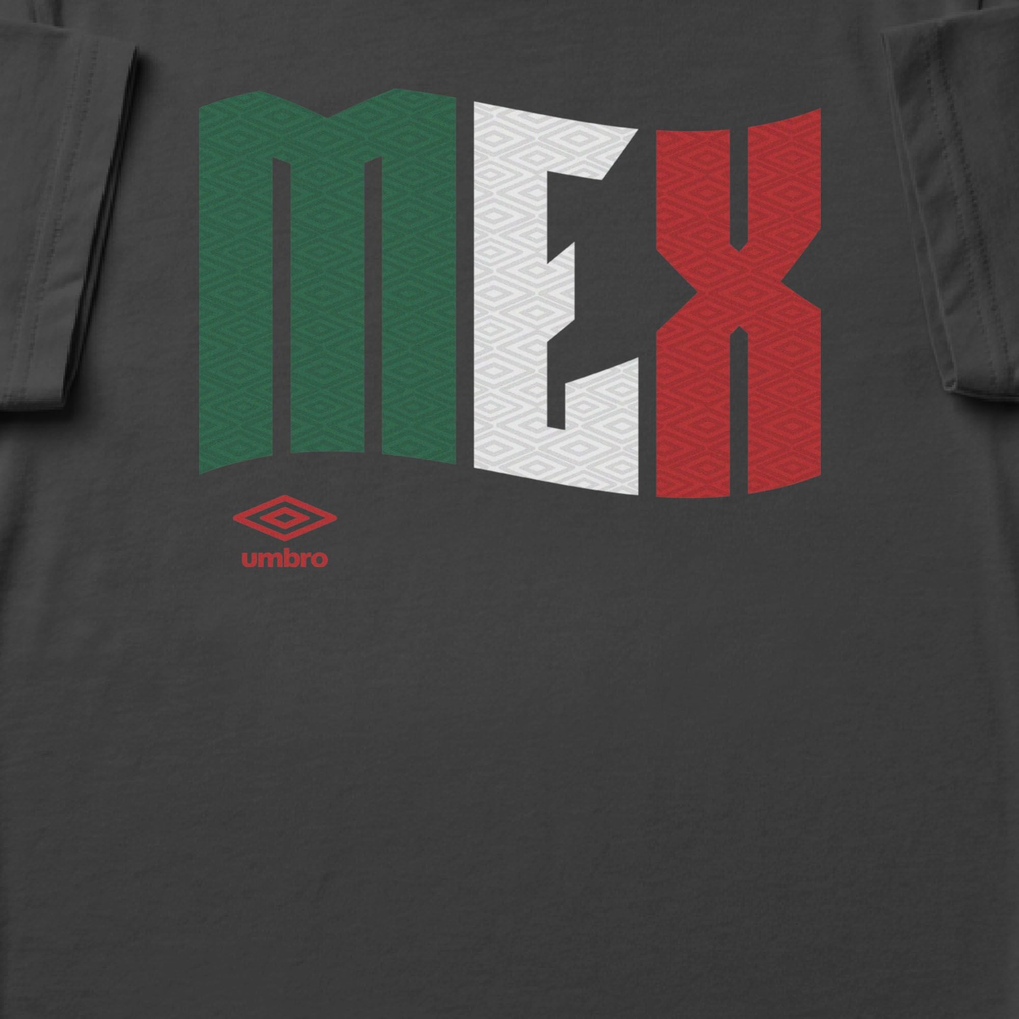 Mexico wavy graphic black soccer Tshirt. Shop football team tees in soft cotton by Umbro.