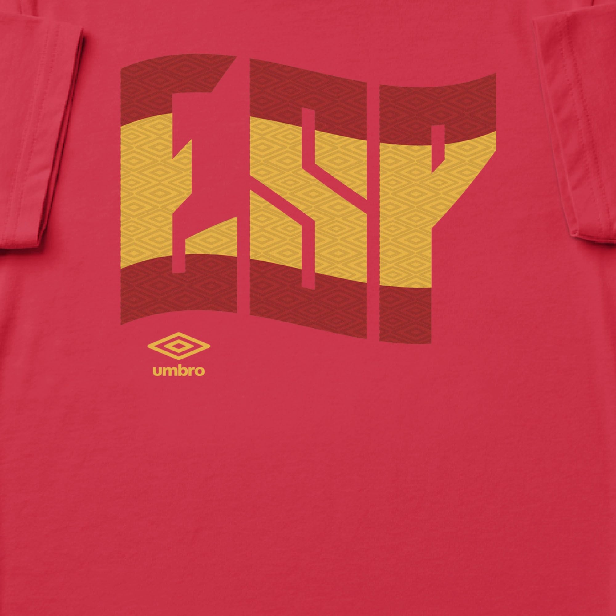 Spain wavy graphic red soccer Tshirt / Shop football team tees in soft cotton by Umbro.