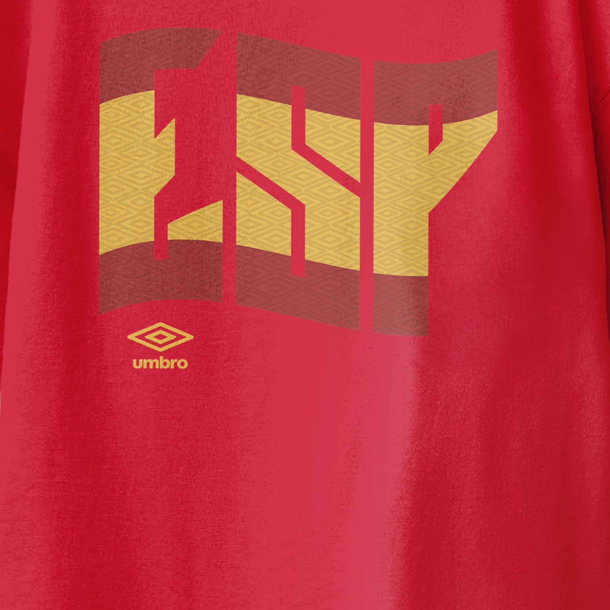 Kids’ Spain wavy graphic red soccer T-shirts / Shop football team tees in soft cotton by Umbro.