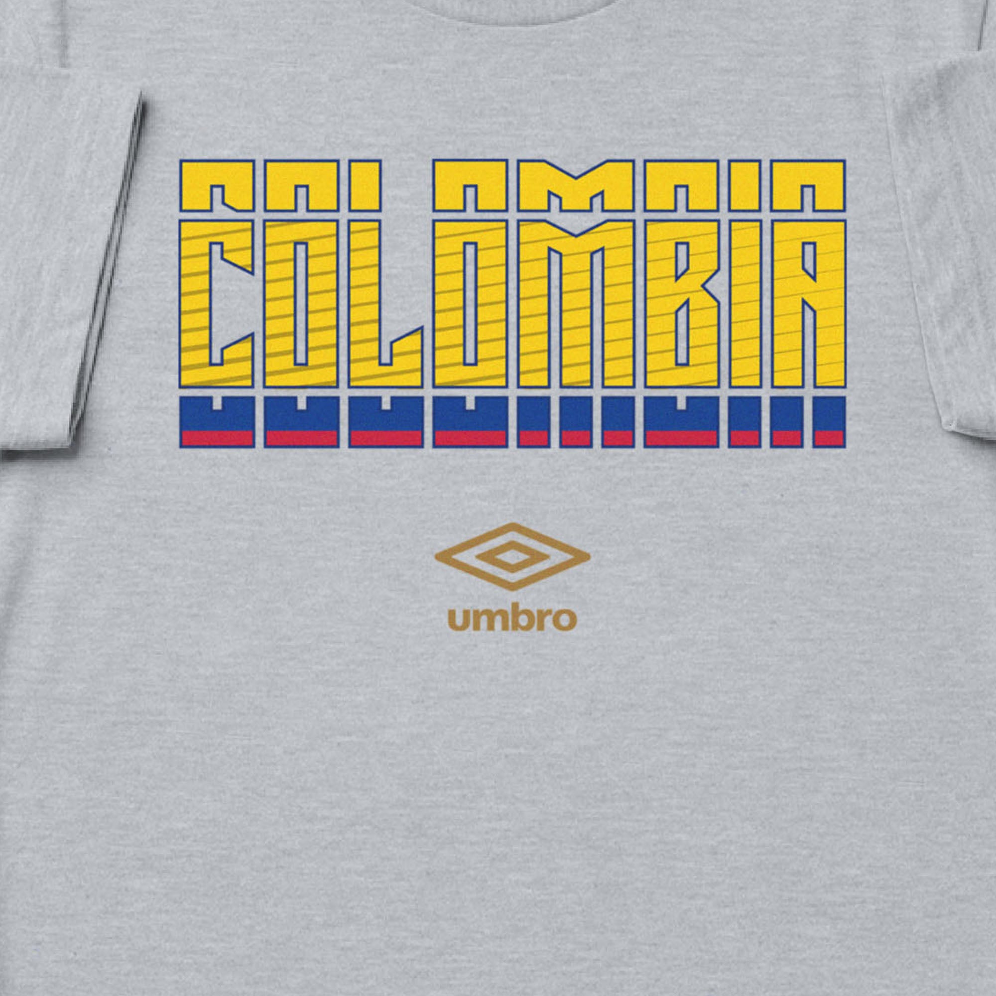 Colombia Stacked grey soccer t shirt in cotton with short sleeves - Shop men's graphic tee shirts by Umbro.