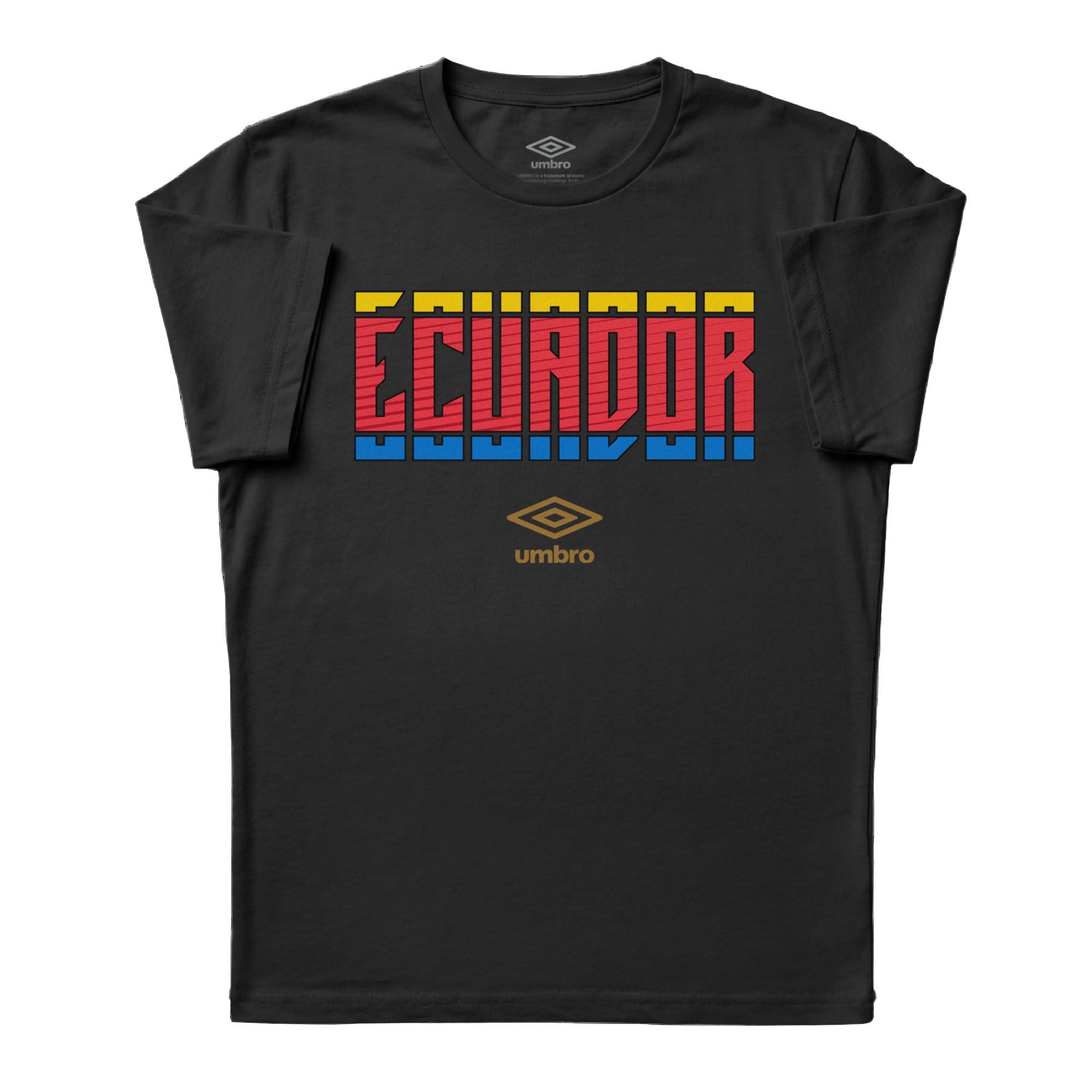Ecuador stacked graphic black soccer T-shirts. Shop football team tees in soft cotton by Umbro.