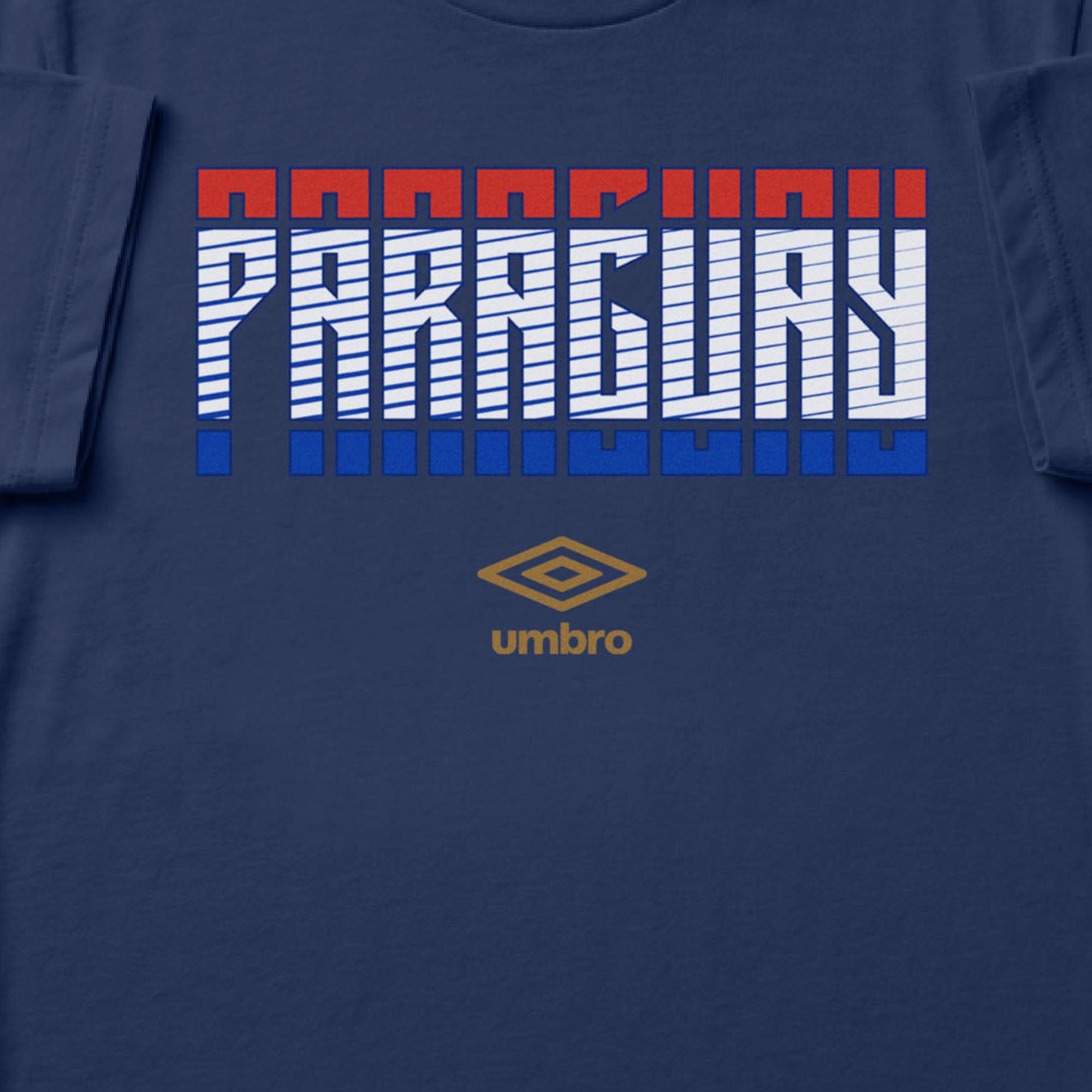 Paraguay Stacked navy blue soccer t shirt in 100% cotton with short sleeves - Shop men's graphic tees by Umbro.