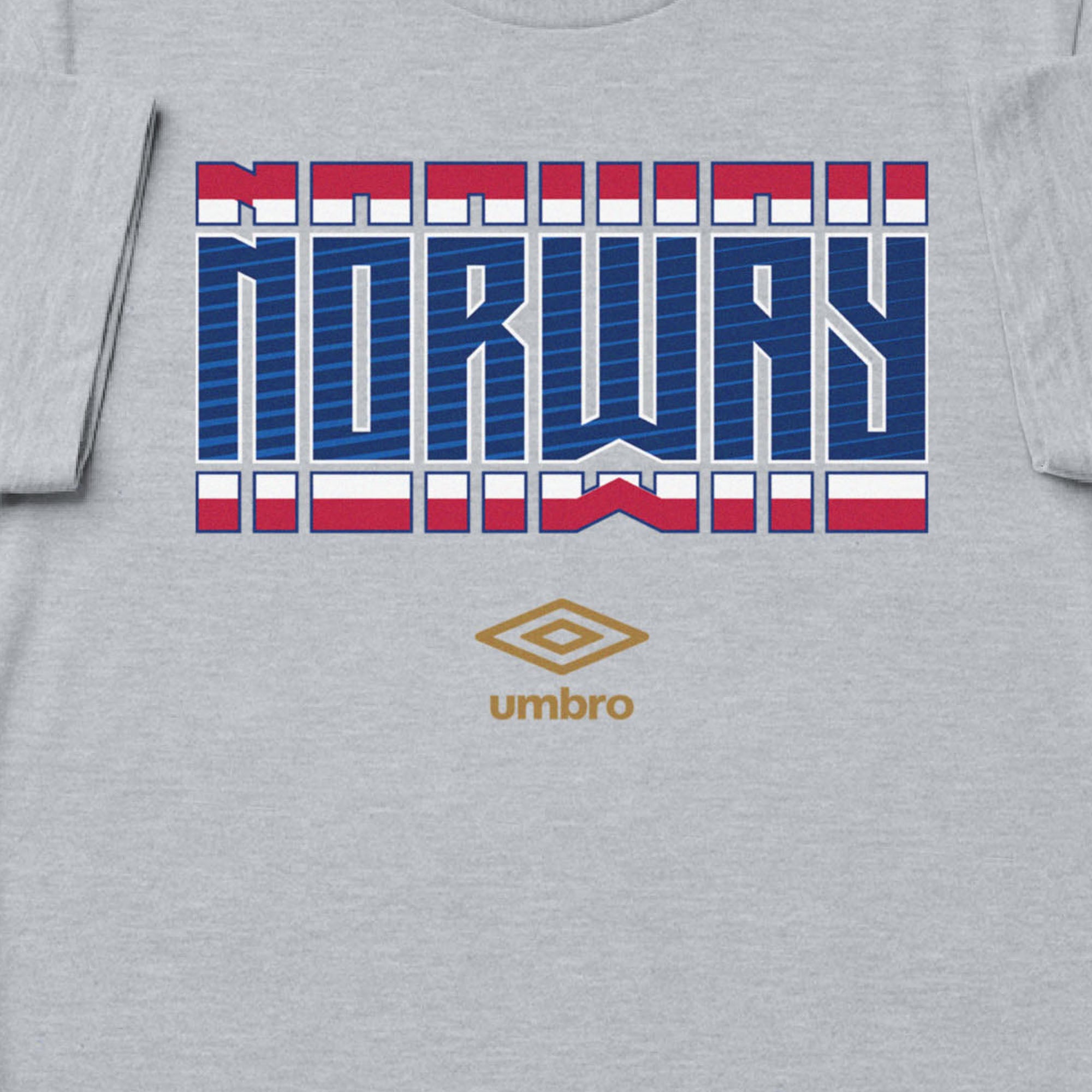 Norway Stacked grey soccer t shirt in 100% cotton with short sleeves - Shop men's graphic tees by Umbro.