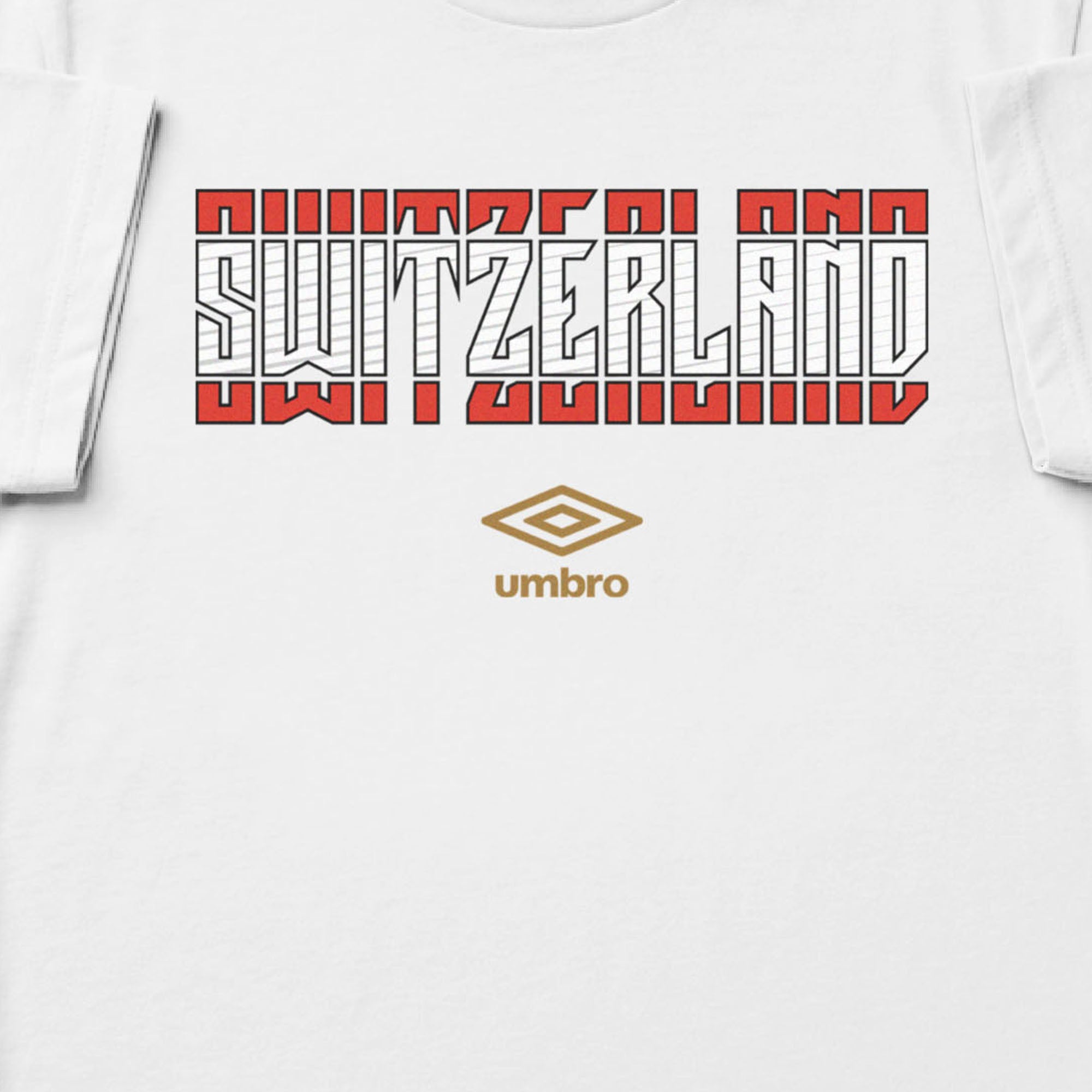 Switzerland Stacked white soccer t shirt in 100% cotton with short sleeves - Shop men's graphic tees by Umbro.