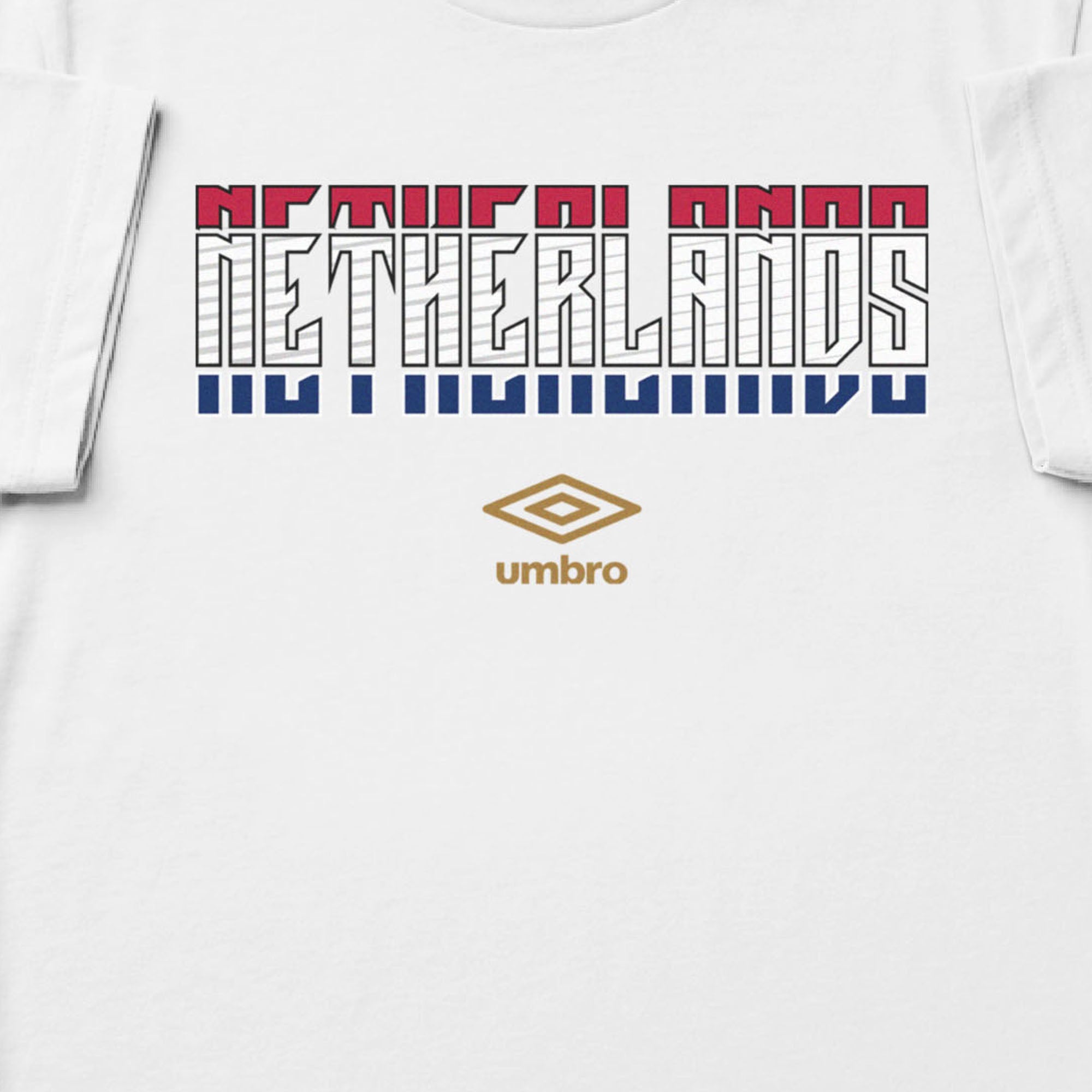 Netherlands Stacked white soccer t shirt in 100% cotton with short sleeves - Shop men's graphic tees by Umbro.