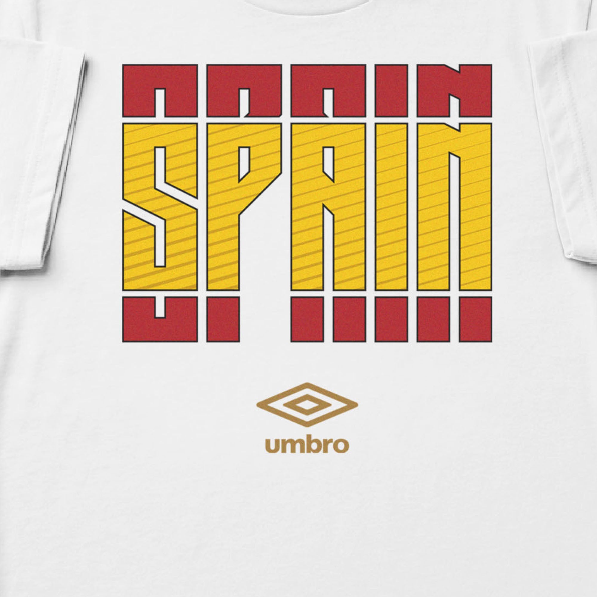Spain Stacked white soccer t shirt in 100% cotton with short sleeves - Shop men's graphic tees by Umbro.
