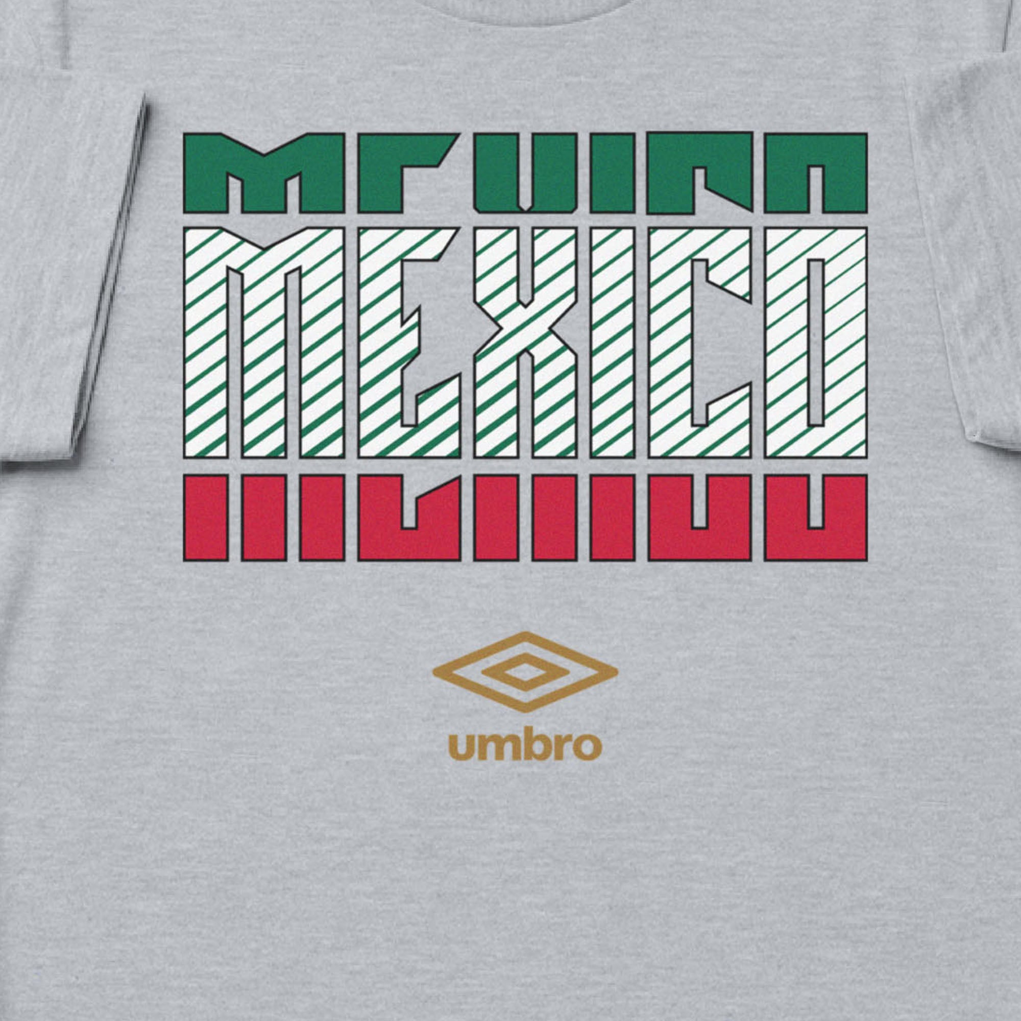 Mexico Stacked grey soccer t shirt in 100% cotton with short sleeves - Shop men's graphic tees by Umbro.
