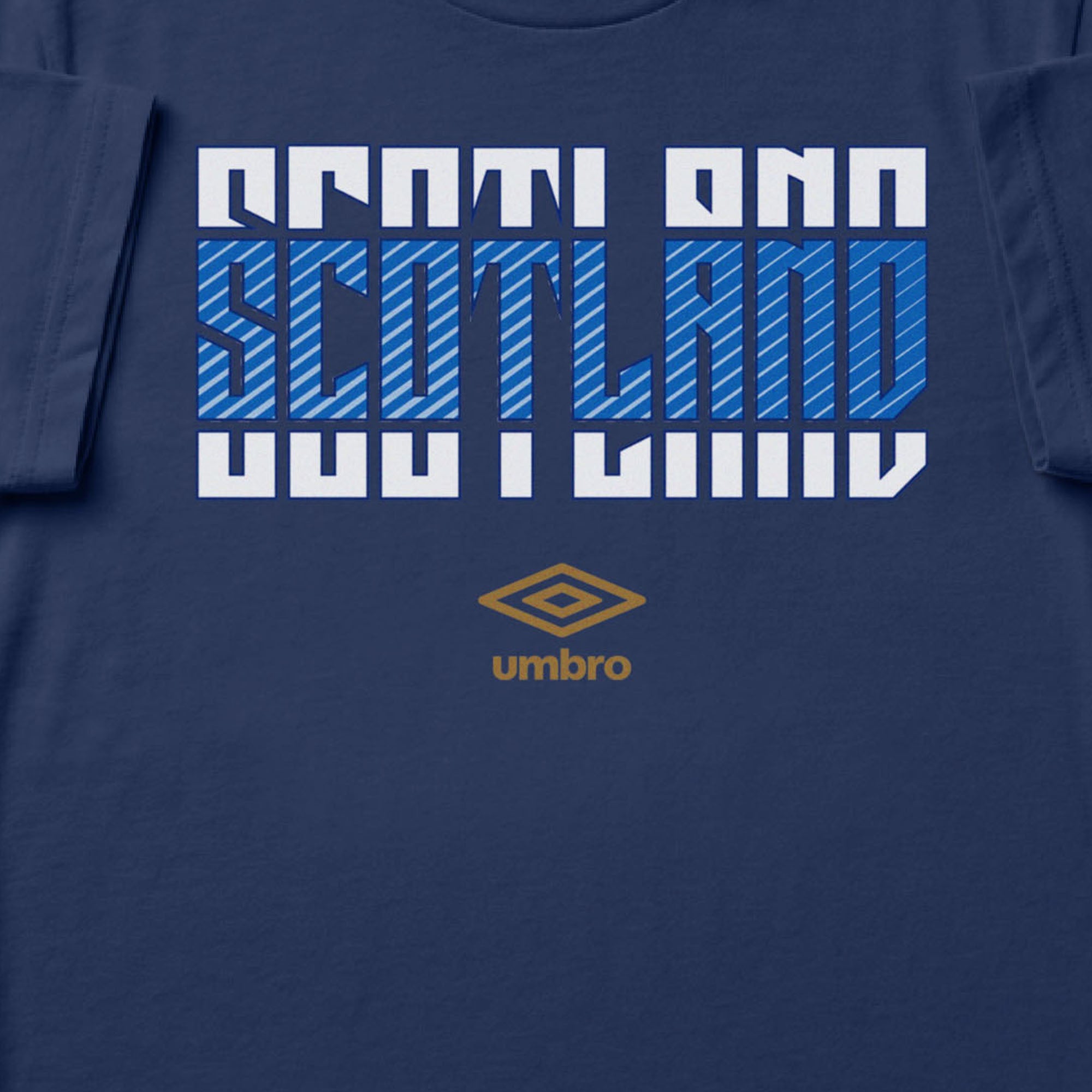 Scotland Stacked navy blue soccer t shirt in 100% cotton with short sleeves - Shop men's graphic tees by Umbro.