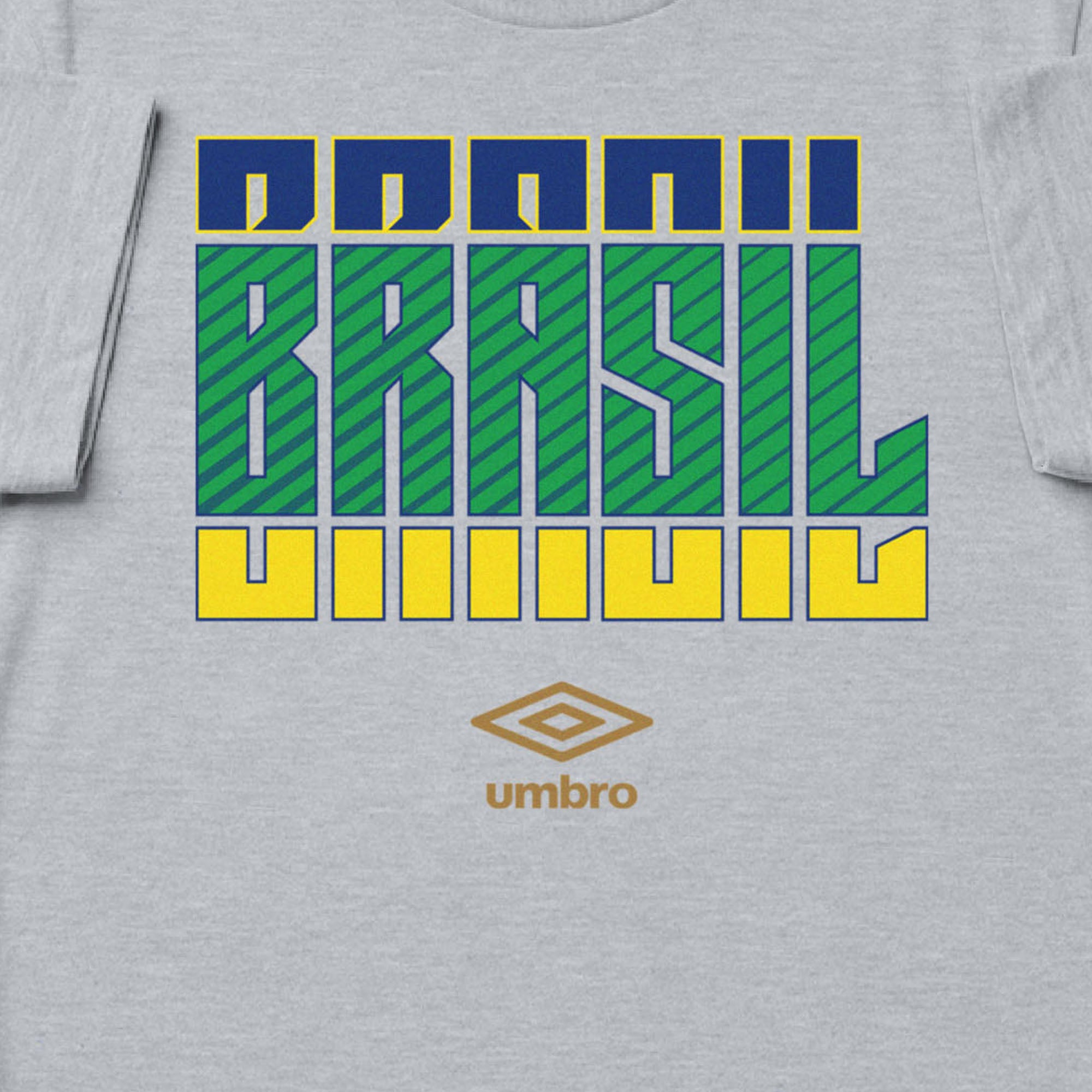 Brazil Stacked grey soccer t shirt in 100% cotton with short sleeves - Shop men's graphic tee shirts by Umbro.
