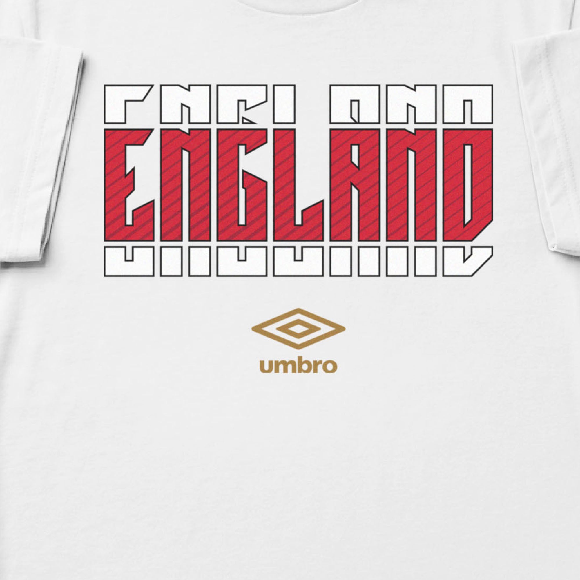 England Stacked white soccer t shirt in 100% cotton with short sleeves - Shop men's workout tees by Umbro.