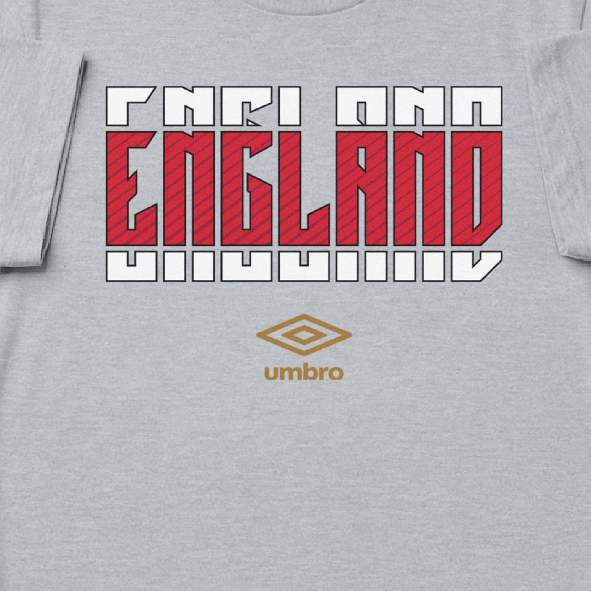 England Stacked grey soccer t shirt in 100% cotton with short sleeves - Shop men's graphic tee shirts by Umbro.