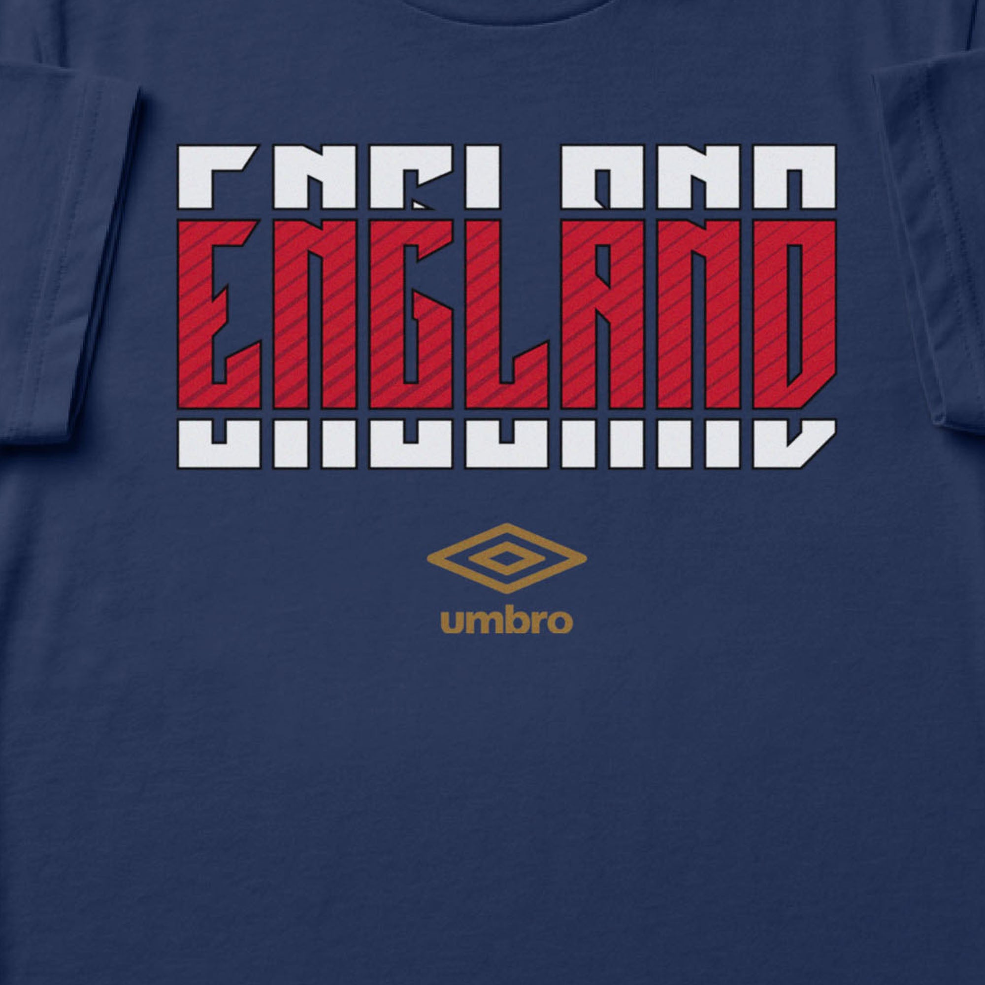 England Stacked navy blue soccer t shirt in 100% cotton with short sleeves - Shop men's workout tees by Umbro.