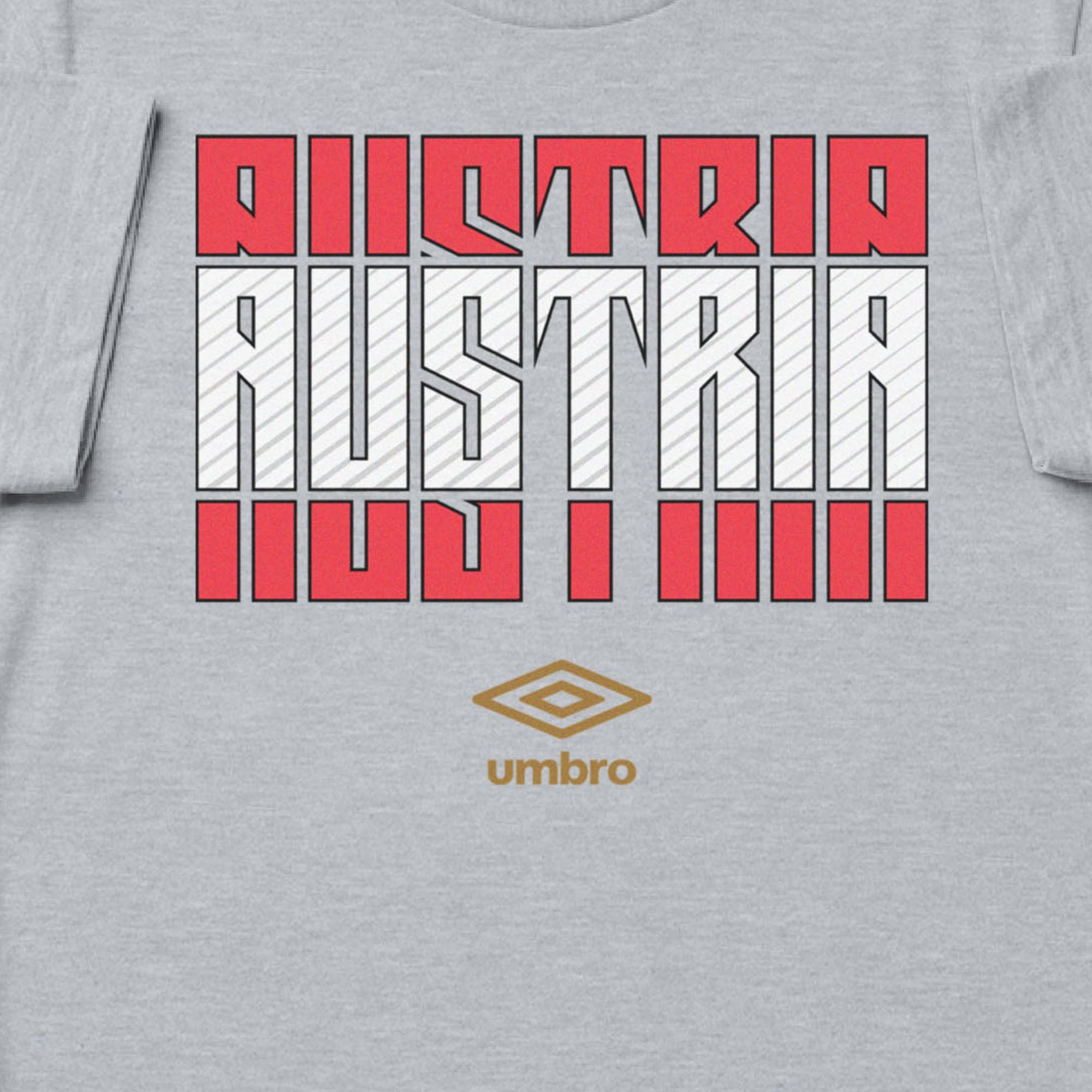 Austria Stacked grey soccer t shirt in 100% cotton with short sleeves - Shop men's graphic tee shirts by Umbro