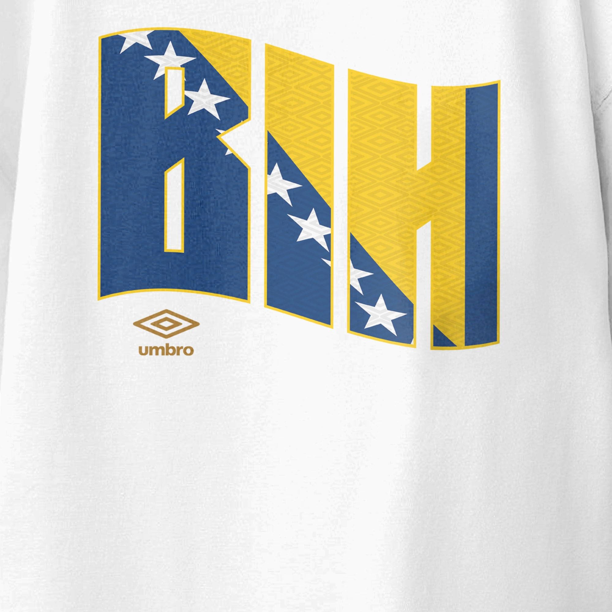 Kids’ Bosnia and Herzegovina wavy white soccer T-shirts. Shop football team tees in soft cotton by Umbro.