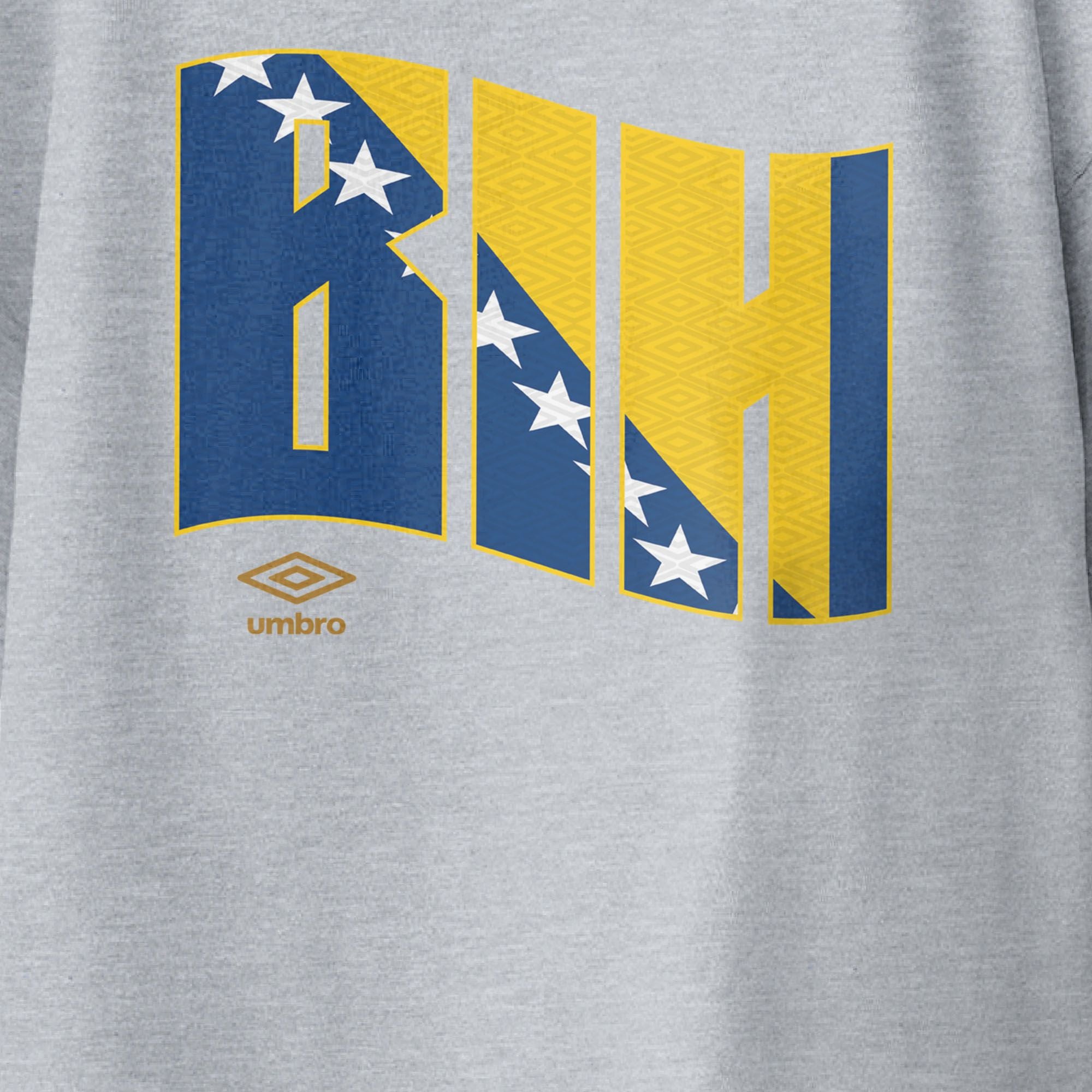 Kids’ Bosnia and Herzegovina wavy graphic sport grey soccer T-shirts. Shop football team tees in soft cotton by Umbro.