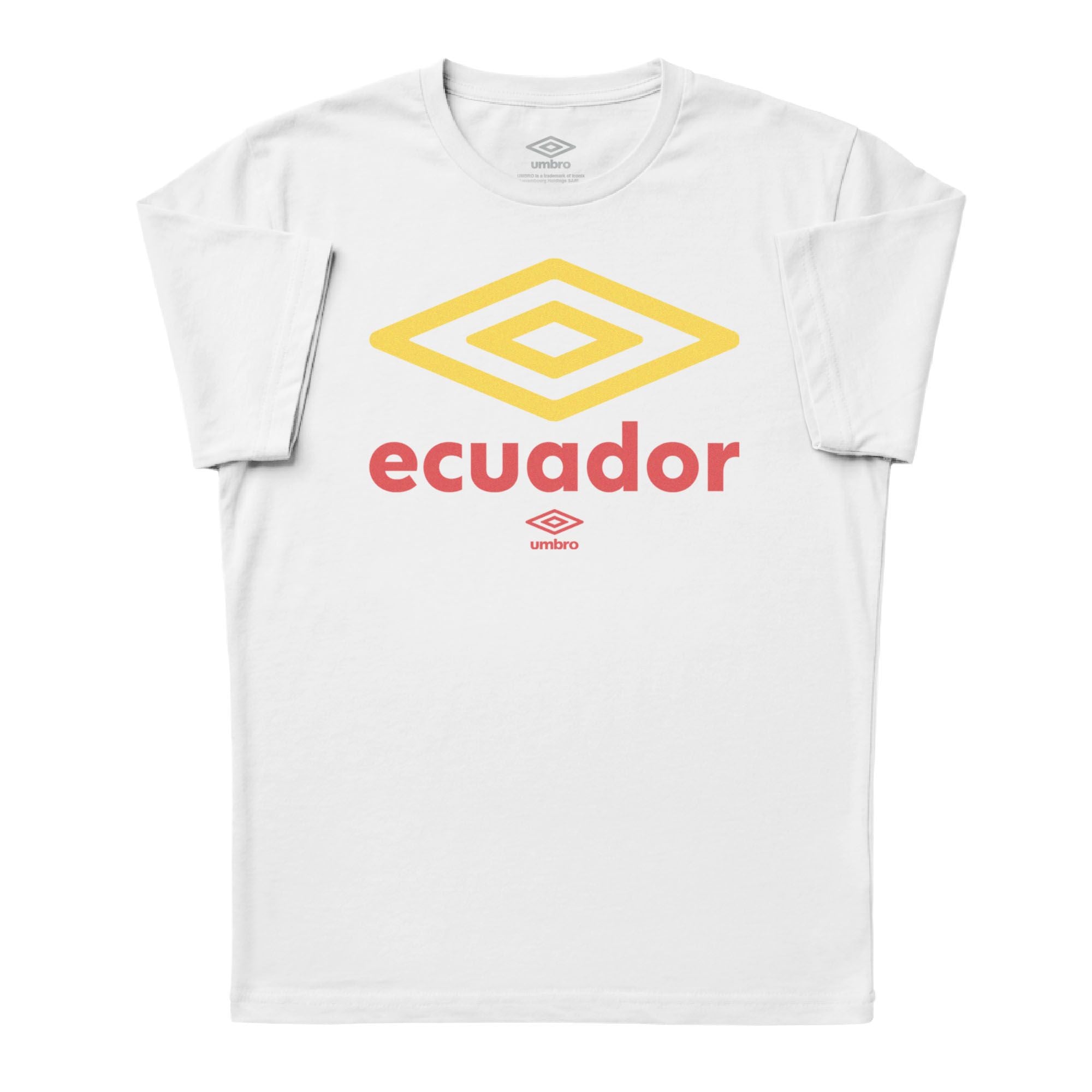 Ecuador diamond logo white soccer tees. Shop football team t-shirts in soft cotton by Umbro.