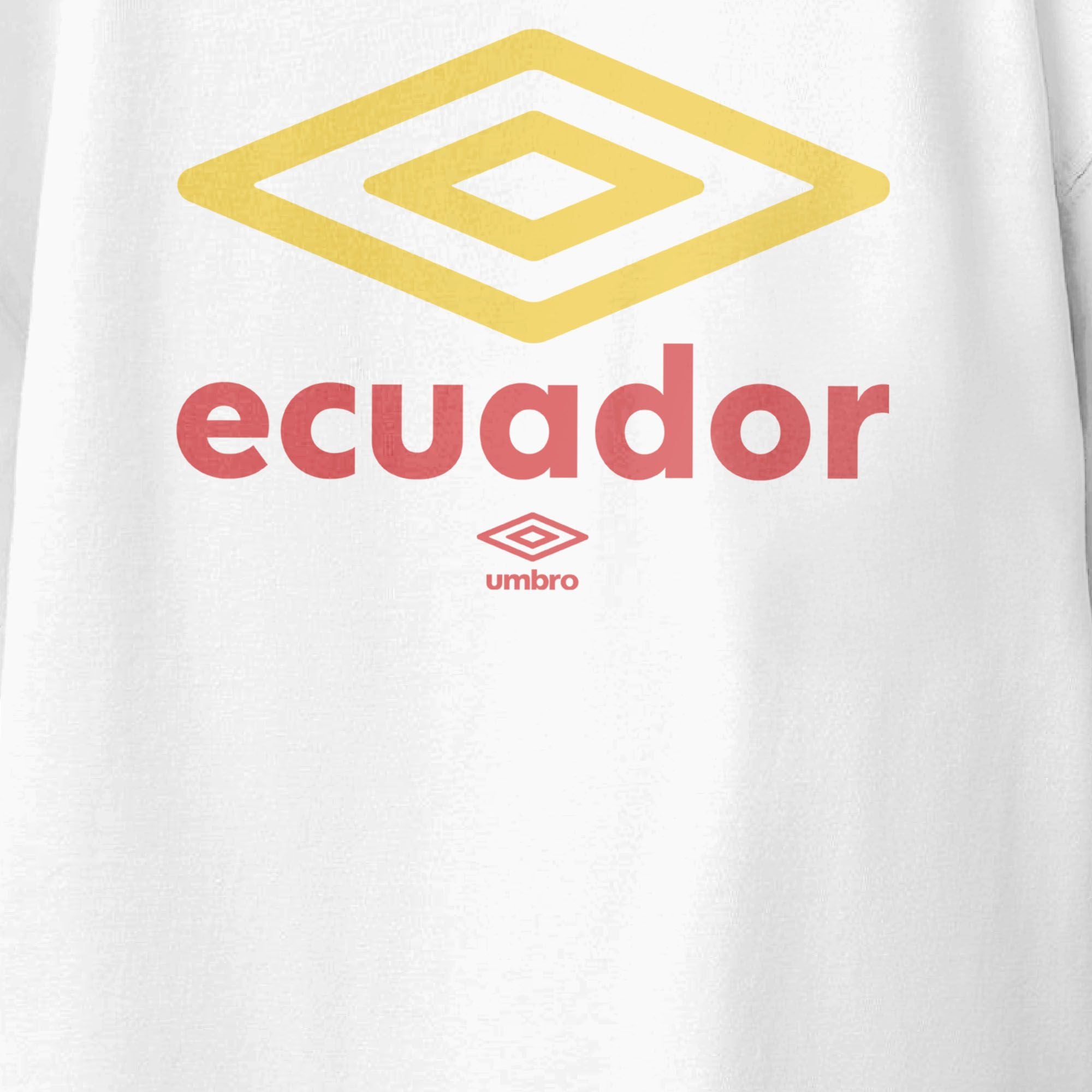 Kids’ Ecuador diamond logo white soccer Tshirt. Shop football team tees in soft cotton by Umbro.