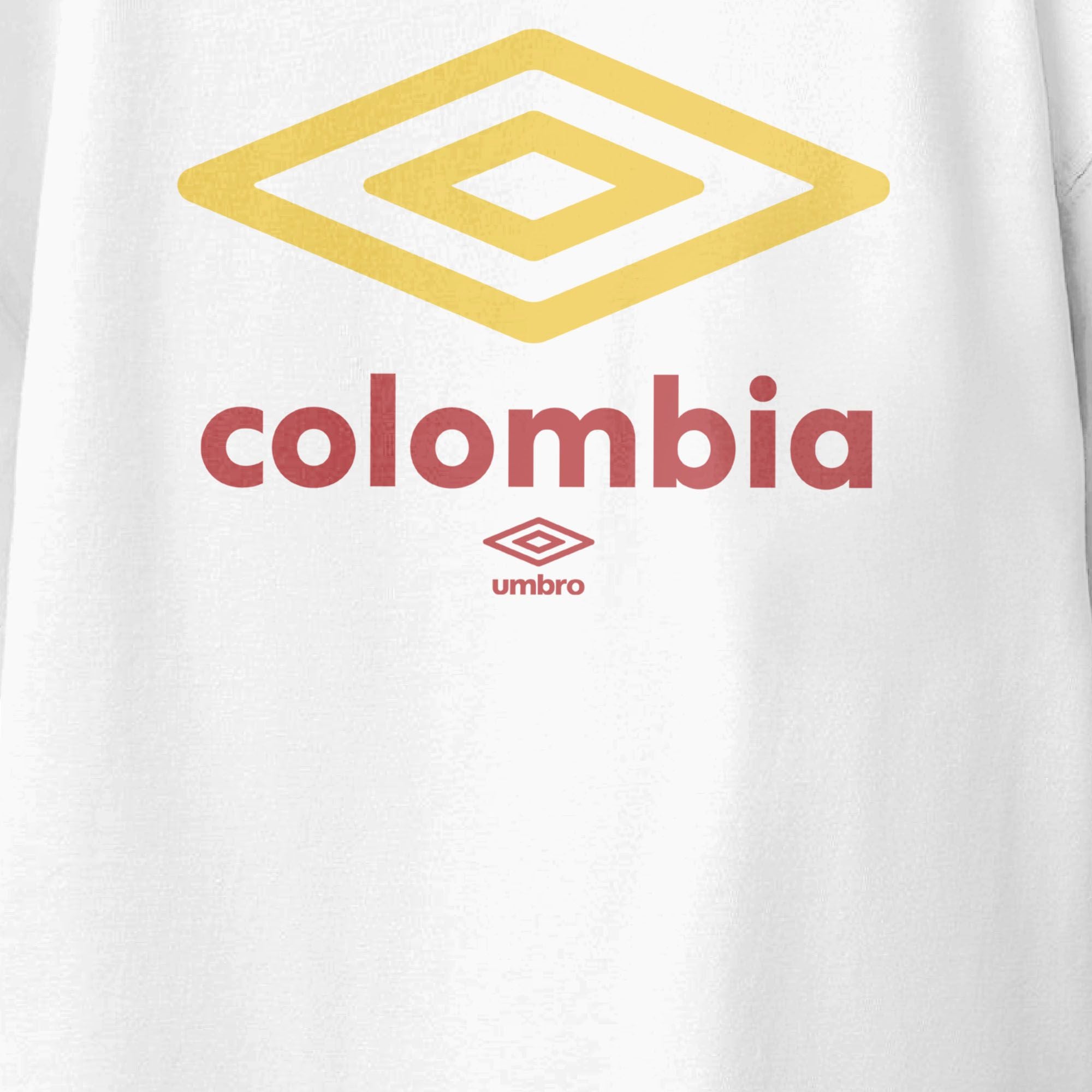 Kids’ Colombia diamond logo white soccer T-shirts / Shop football team tees in soft cotton by Umbro.
