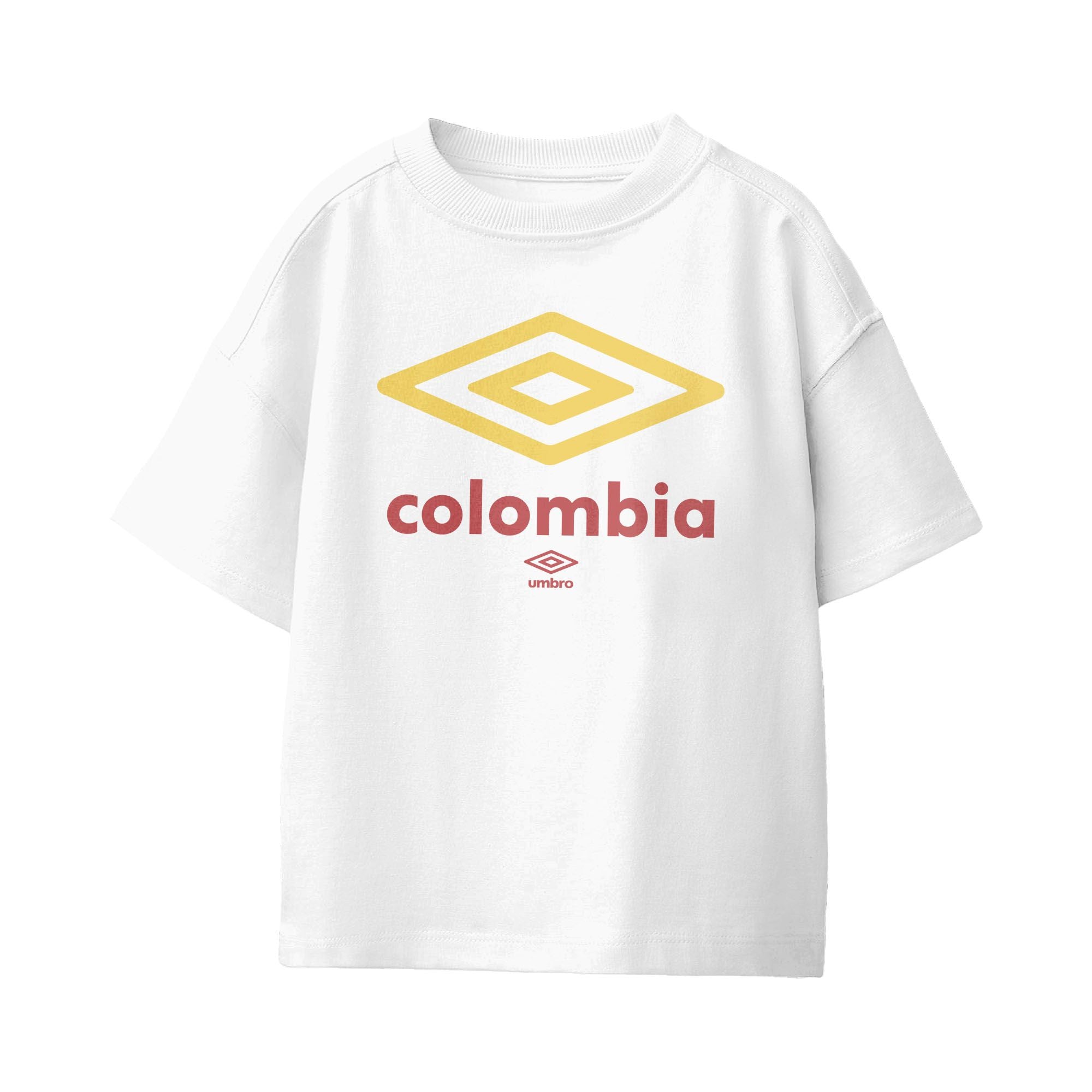 Kids’ Colombia diamond logo white soccer Tees / Shop football team t-shirts in soft cotton by Umbro.