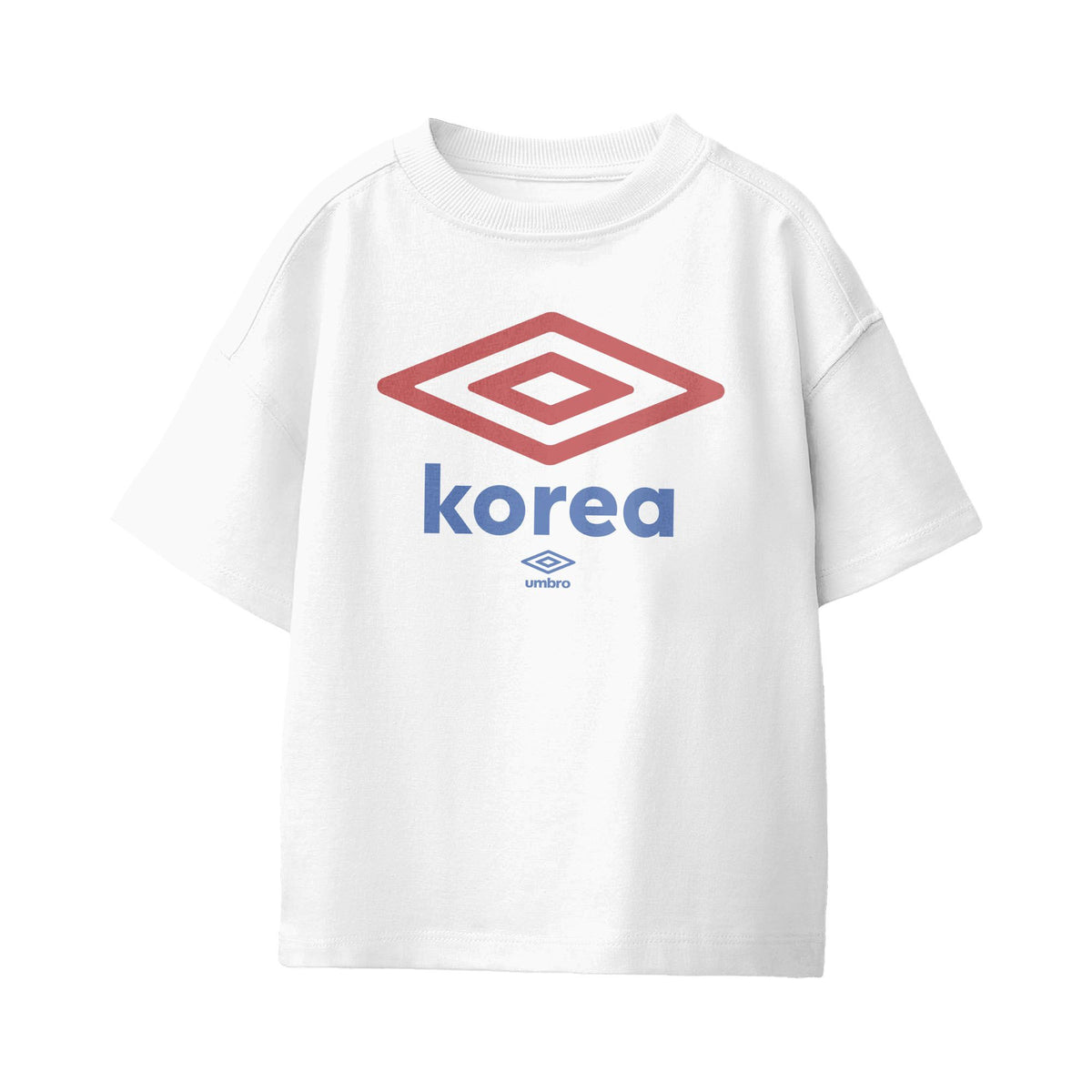 Umbro Kids White Korea Diamond Logo T-Shirt 100% cotton. Shop kids logo tees by Umbro.