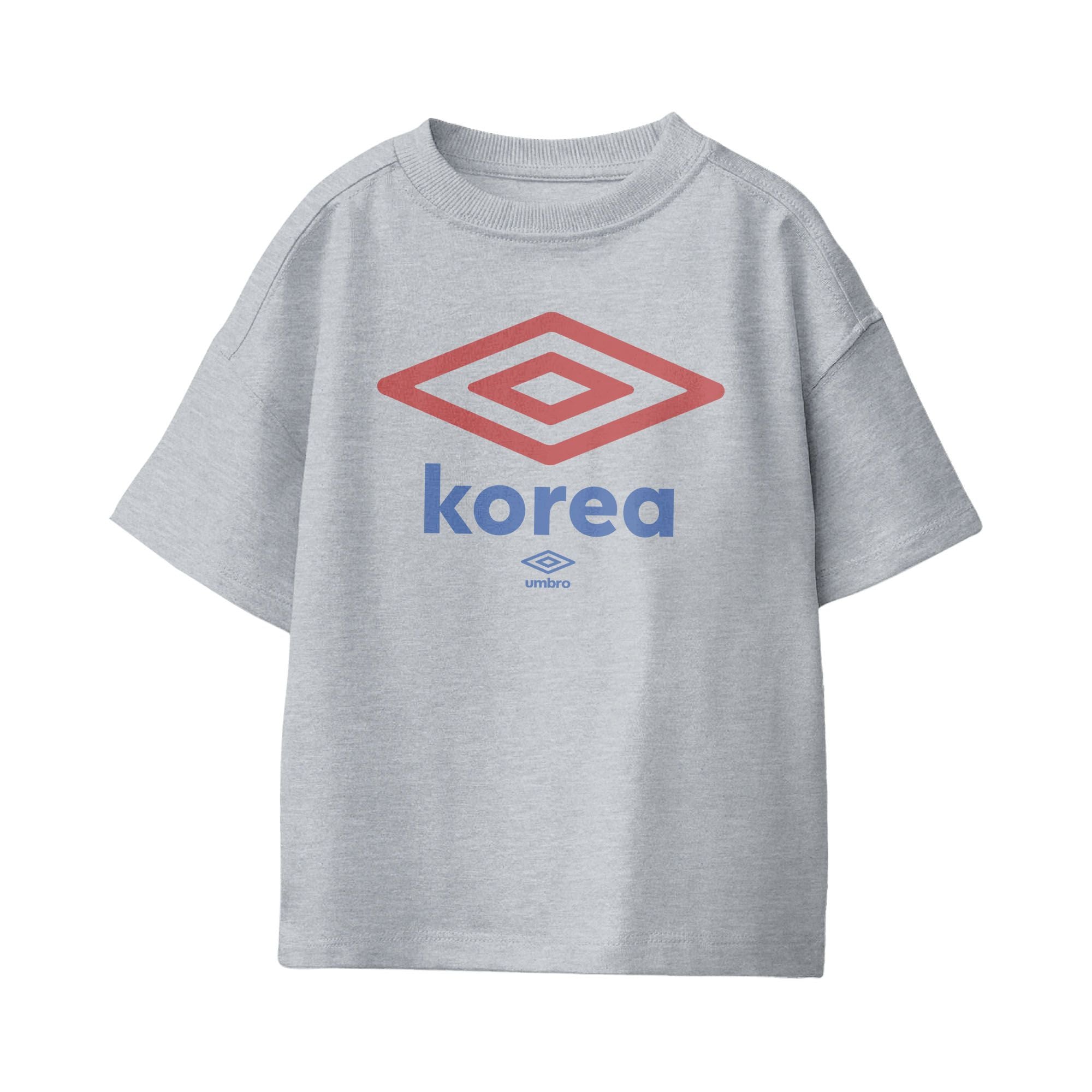 Umbro Kids Sport Grey Korea Diamond Logo T-Shirt, 100% cotton. Shop kids logo tees by Umbro.