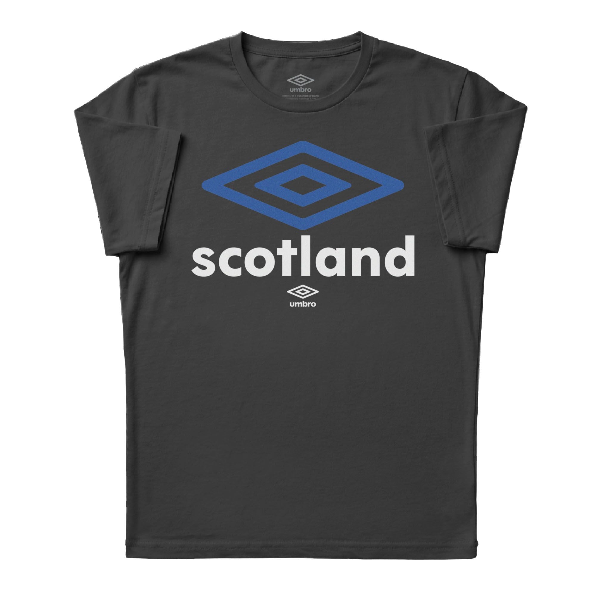 Scotland diamond logo black soccer tees. Shop football team t-shirts in soft cotton by Umbro.