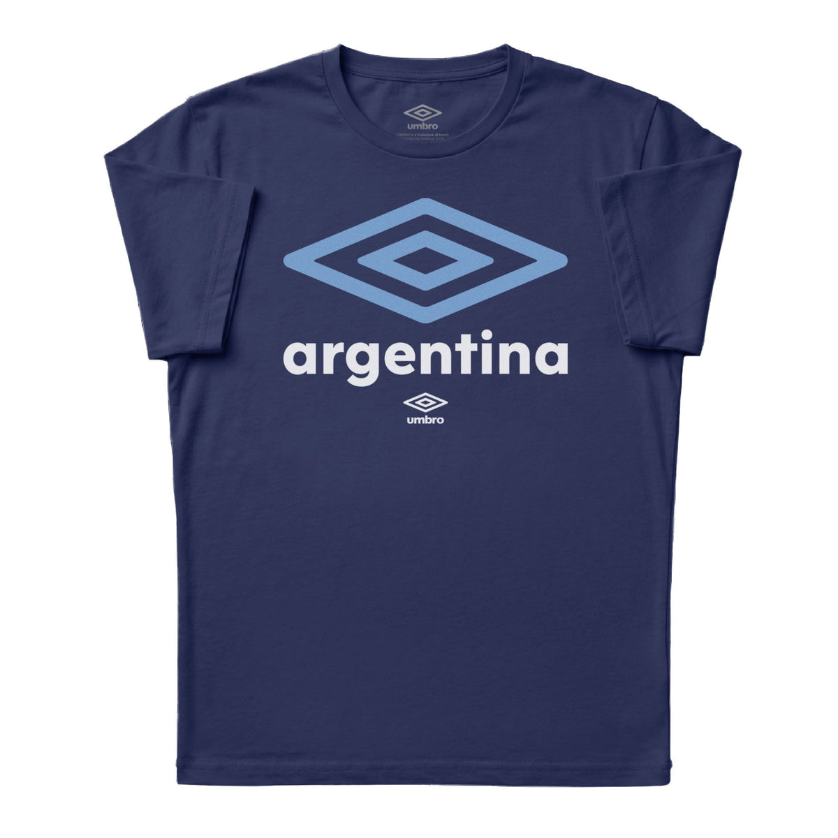 Argentina diamond logo navy blue soccer Tees / Shop football team t-shirts in soft cotton by Umbro.