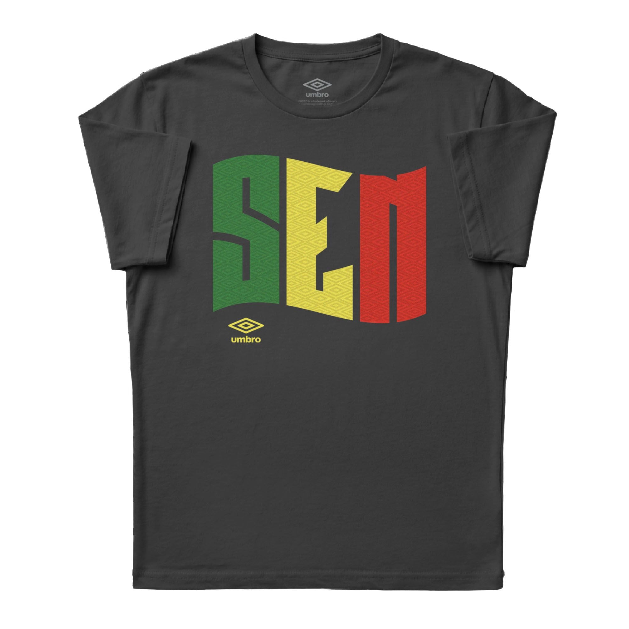 Umbro Adult Unisex Senegal Wavy Logo T-Shirt Black