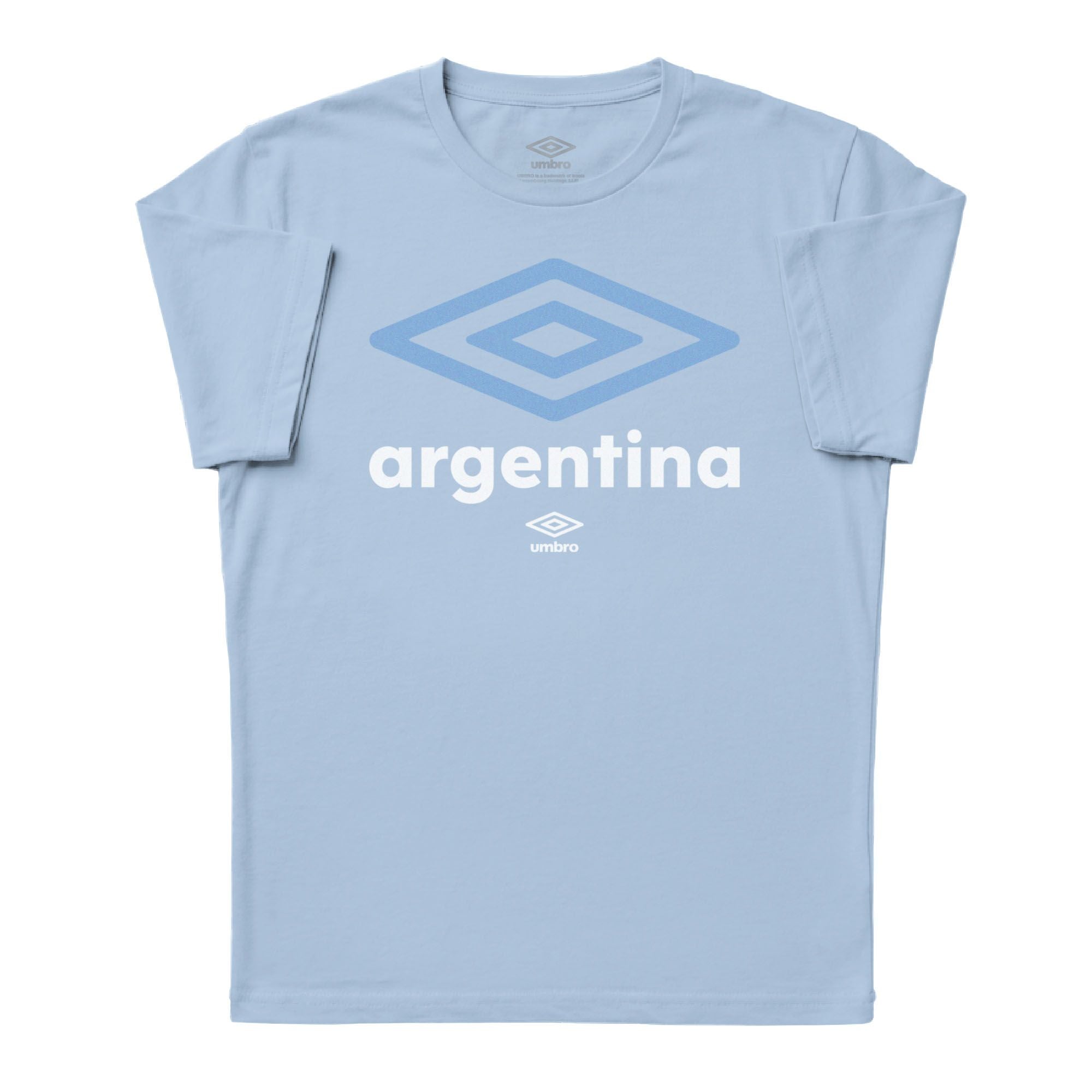 Umbro Adult Unisex Argentina Diamond Logo T-Shirt Light Blue