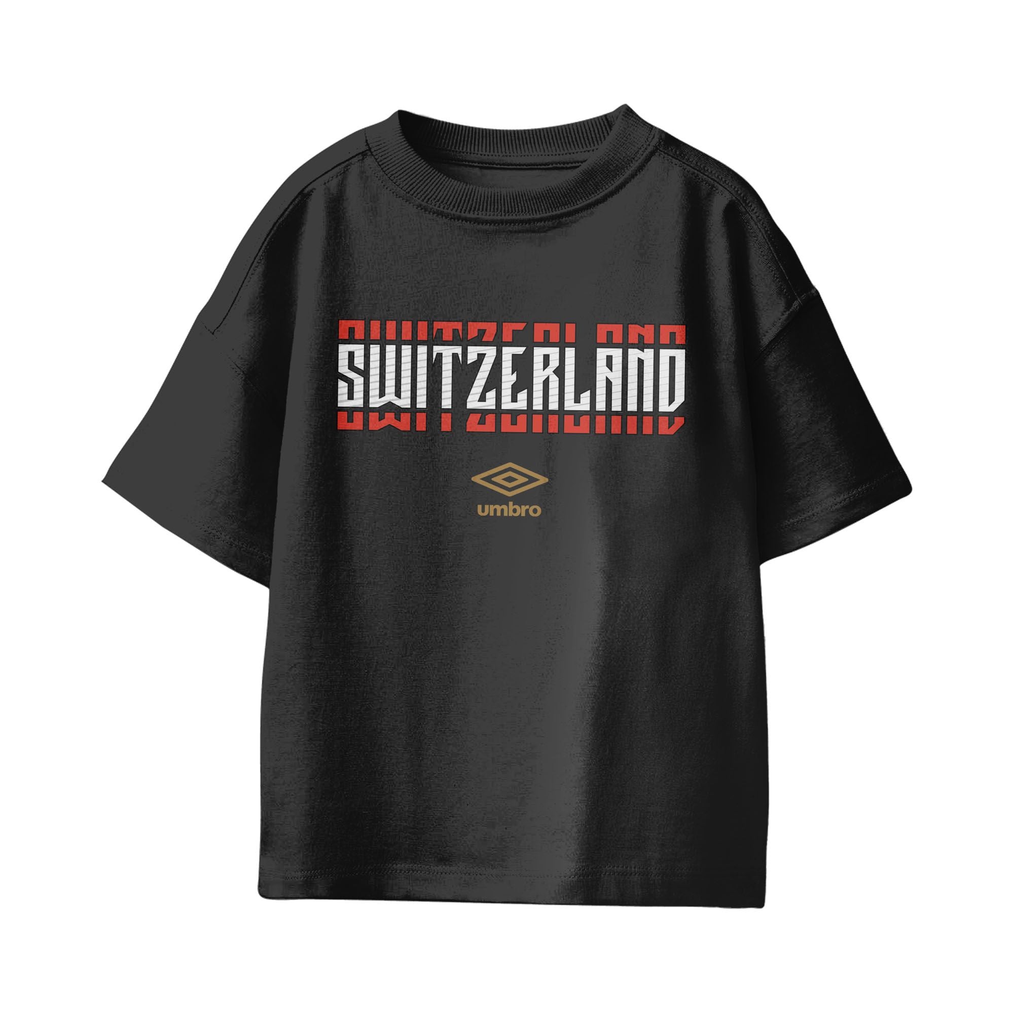 Umbro Switzerland Stacked Soccer T-Shirt Black