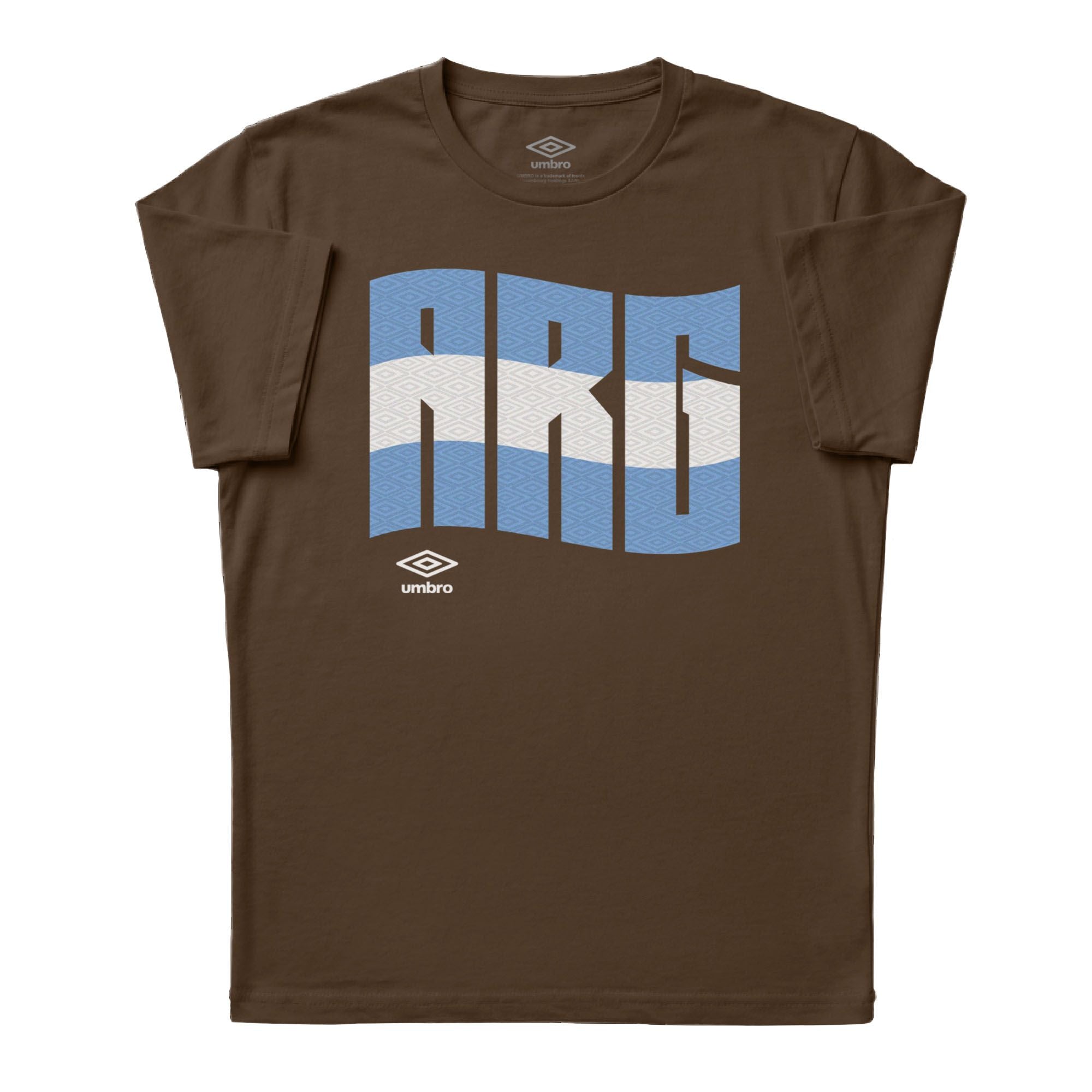 Umbro Argentina Wavy Logo T-Shirt Dark Chocolate