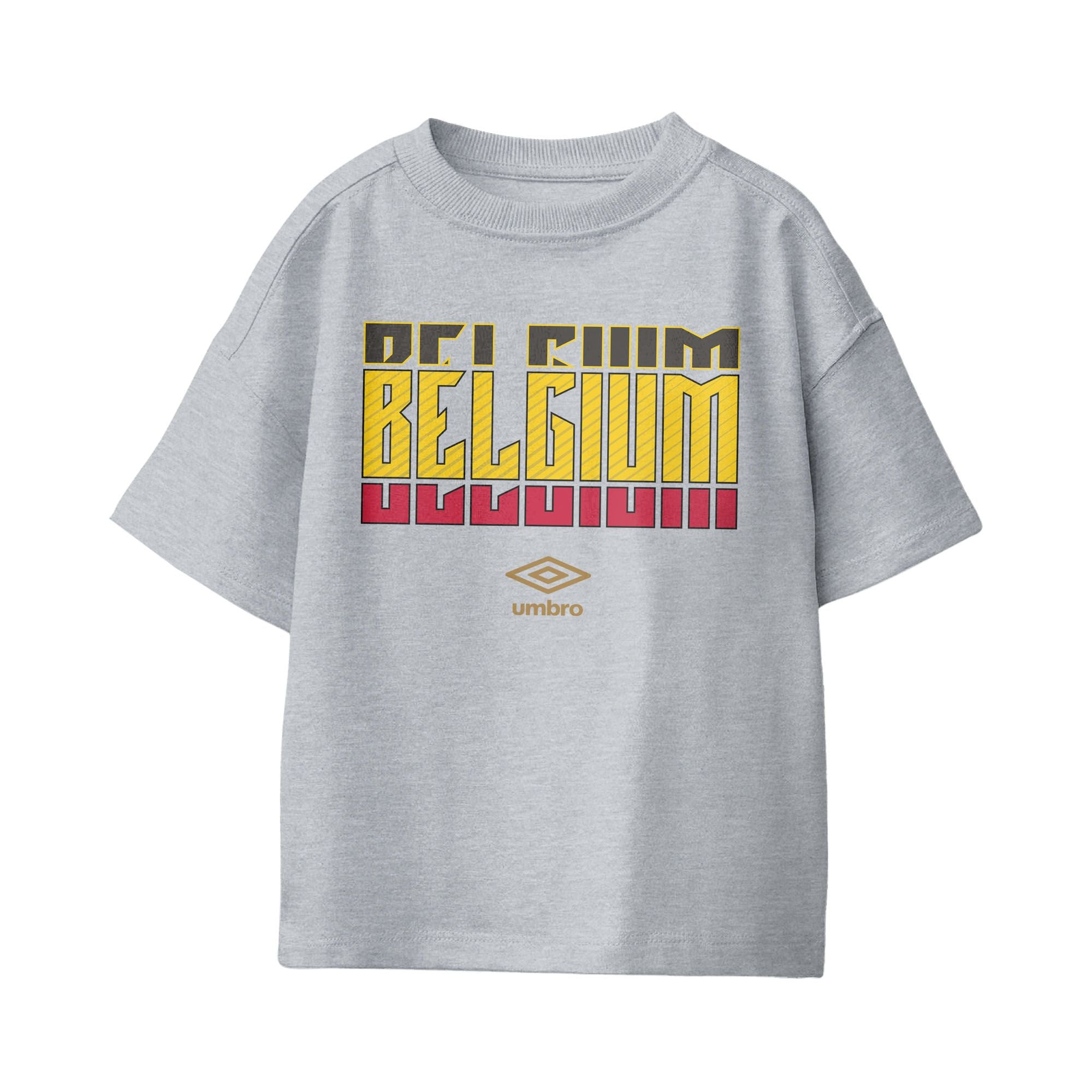 Umbro Kids Unisex Belgium Stacked Soccer T-Shirt Sport Grey