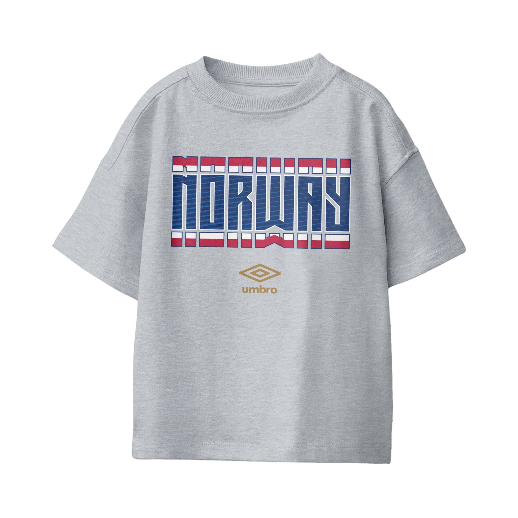 Umbro Kids Unisex Norway Stacked Soccer T-Shirt Sport Grey