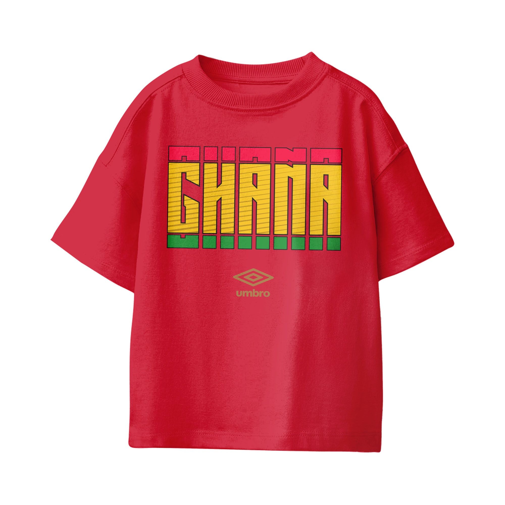 Umbro Kids Unisex Ghana Stacked Soccer T-Shirt Red