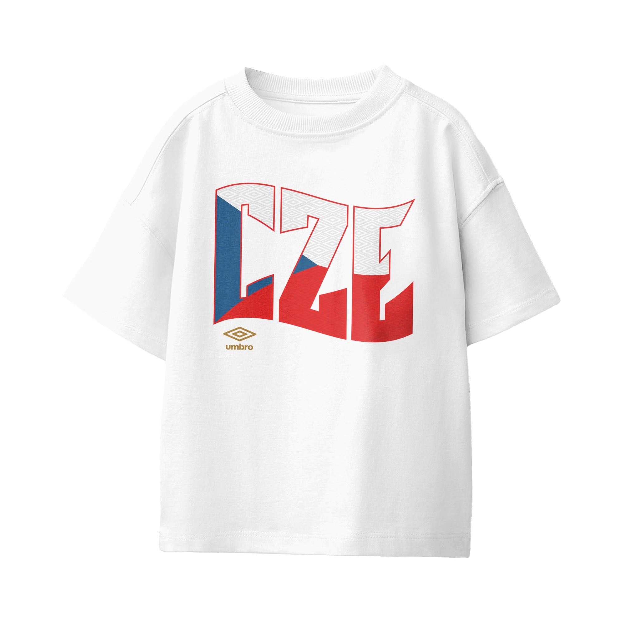 Umbro Kids Unisex Czech Republic Wavy Logo T-Shirt White